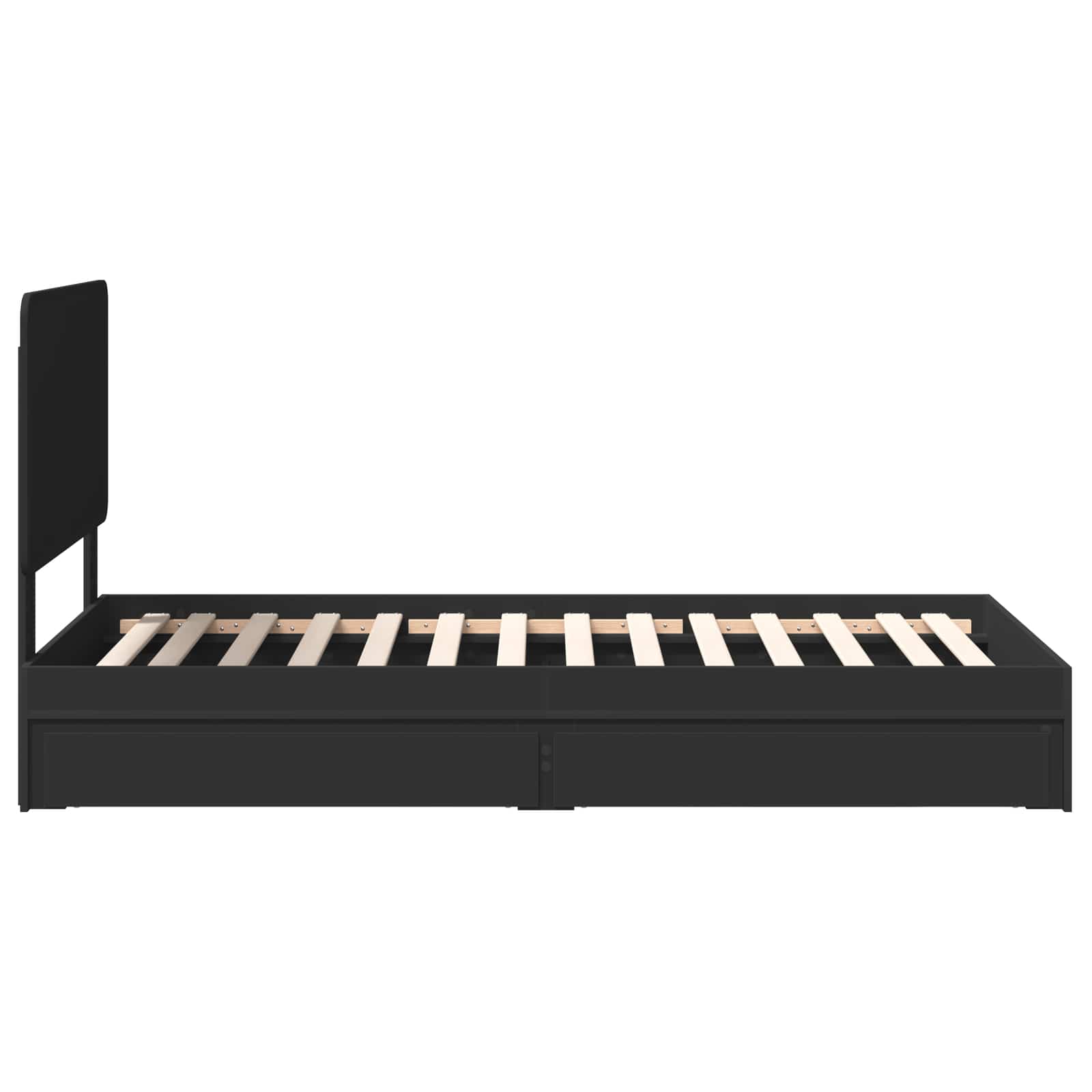 Krevet s od storage Crna 75 x 190 cm Konstruirano drvo