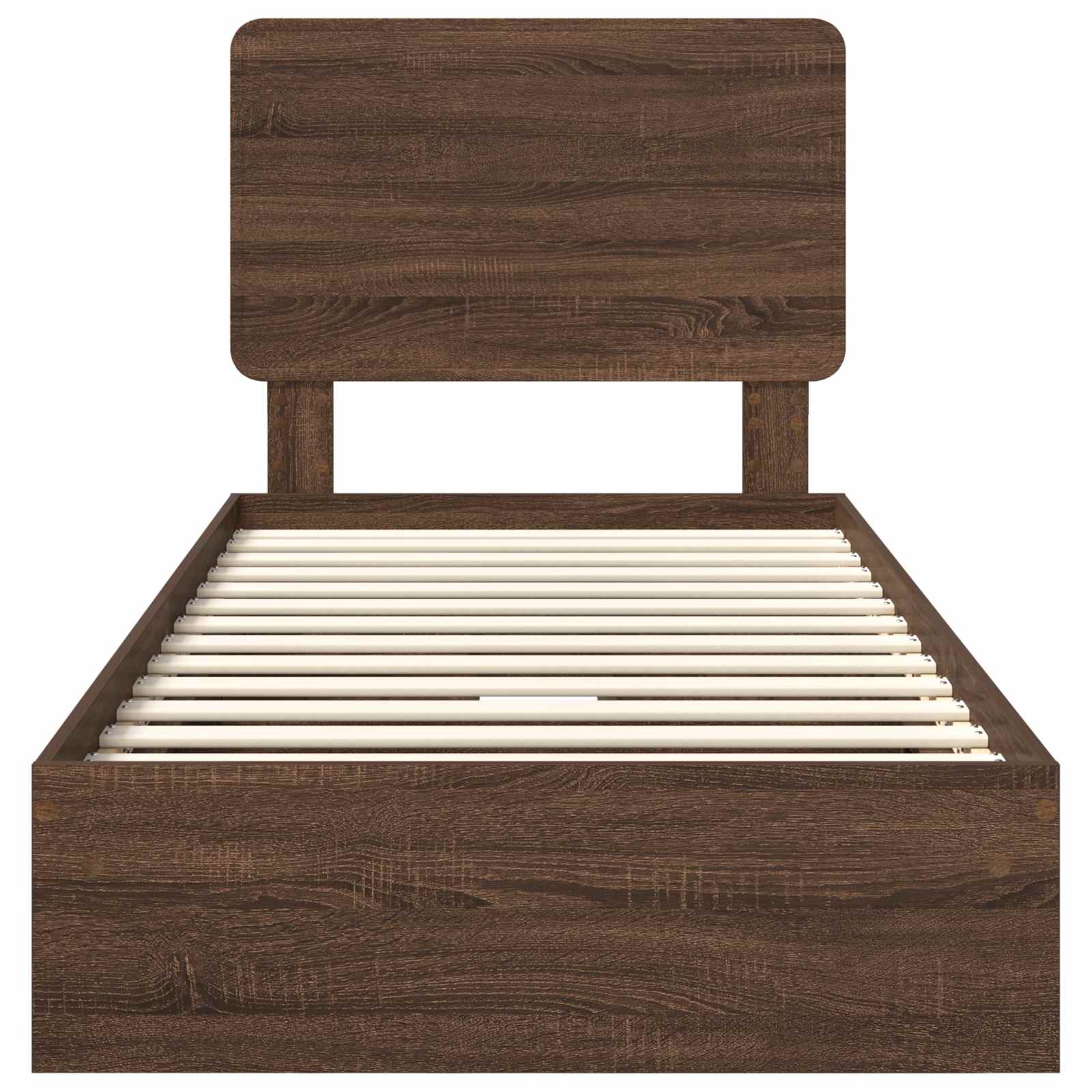 Krevet s od storage Smeđi hrast 75 x 190 cm Konstruirano drvo