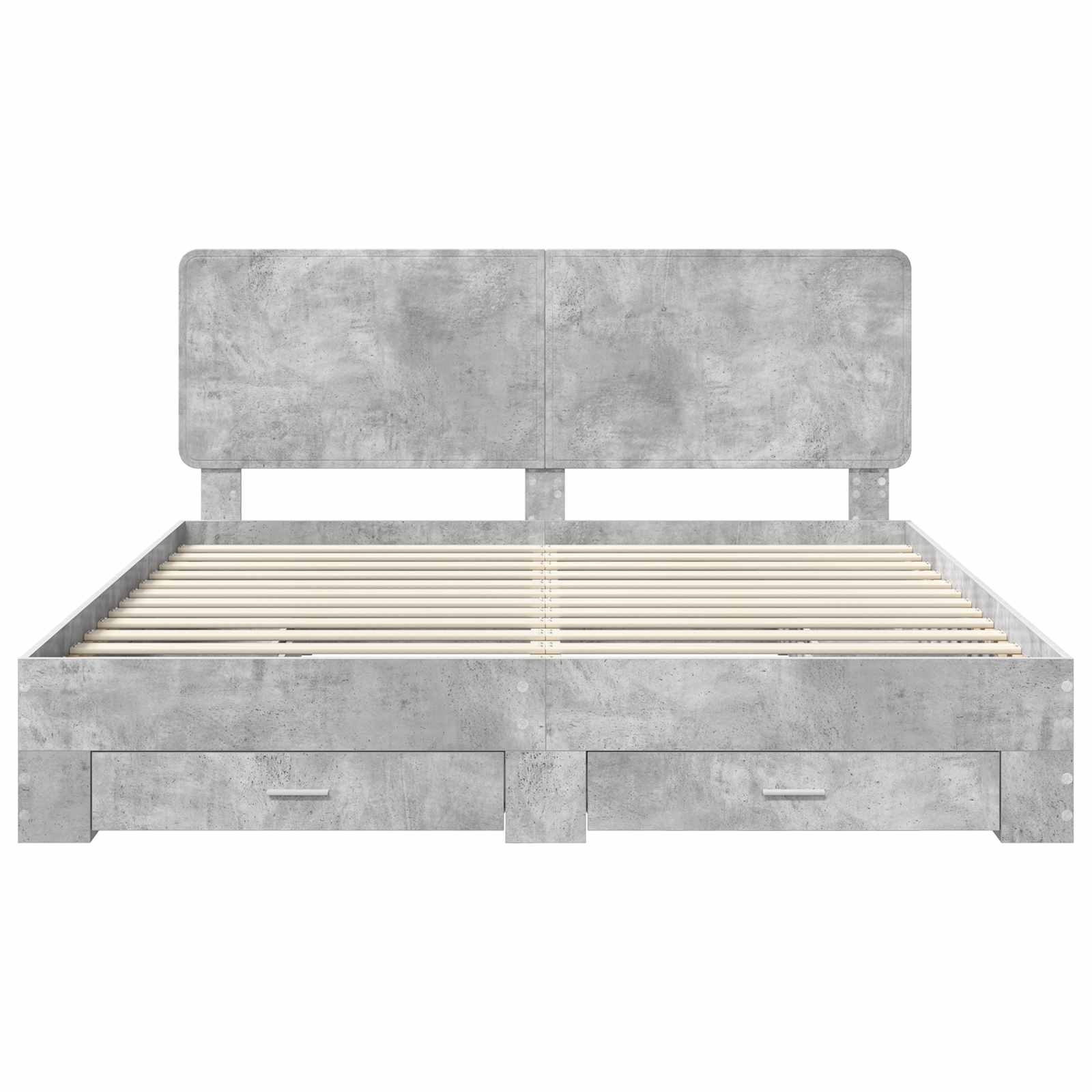 Krevetna konstrukcija s uzglavljem Betonski sivi 200 x 200 cm
