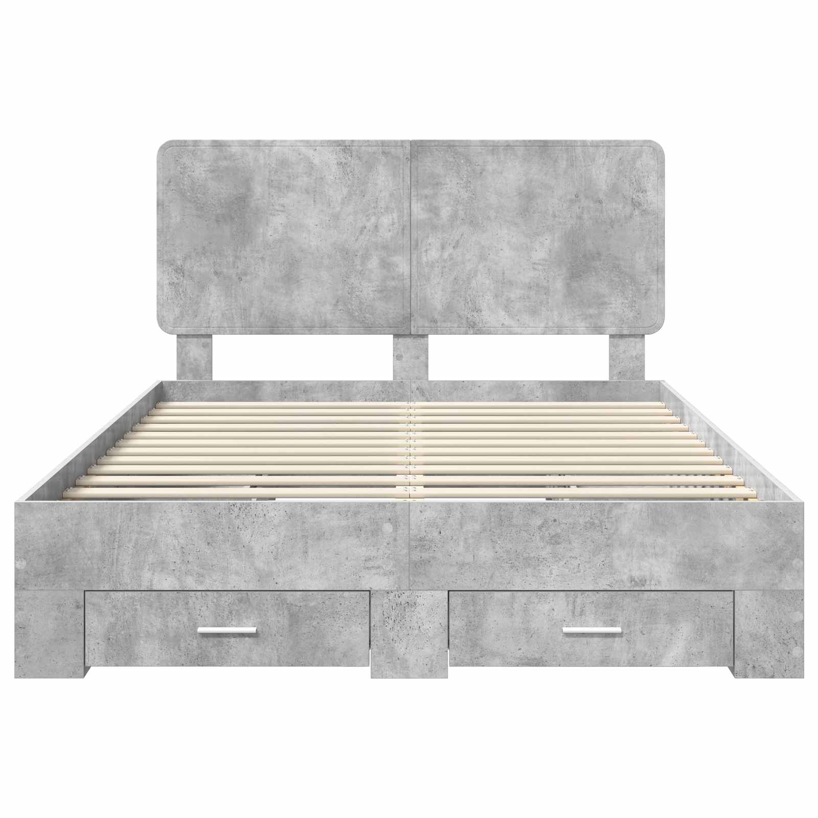 Krevetna konstrukcija s uzglavljem Betonski sivi 150 x 200 cm