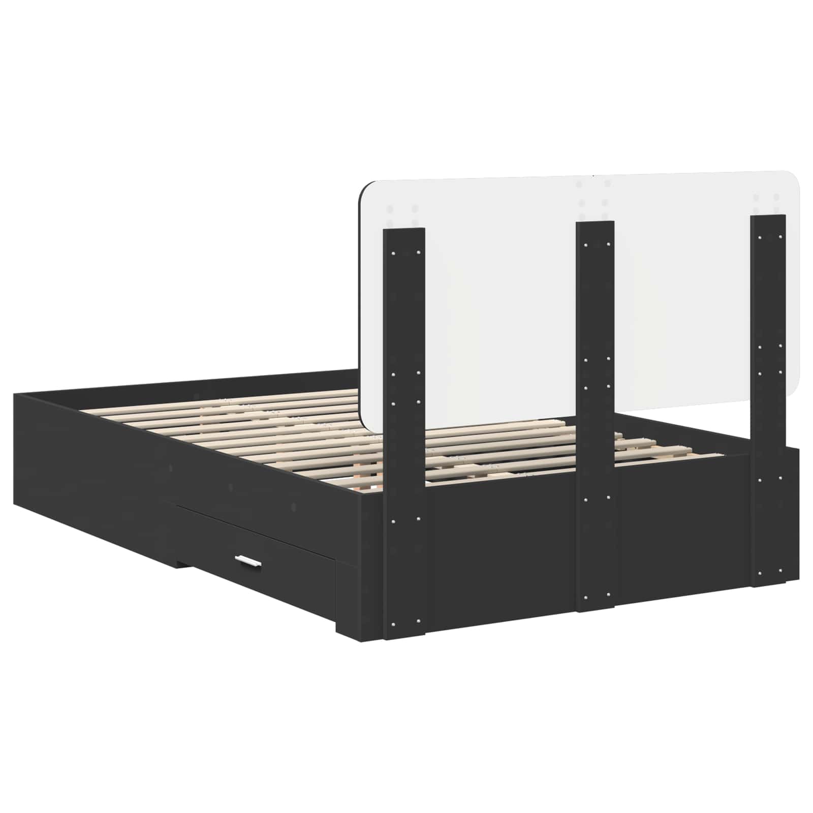 Krevetna konstrukcija Crna 135 x 190 cm Konstruirano drvo