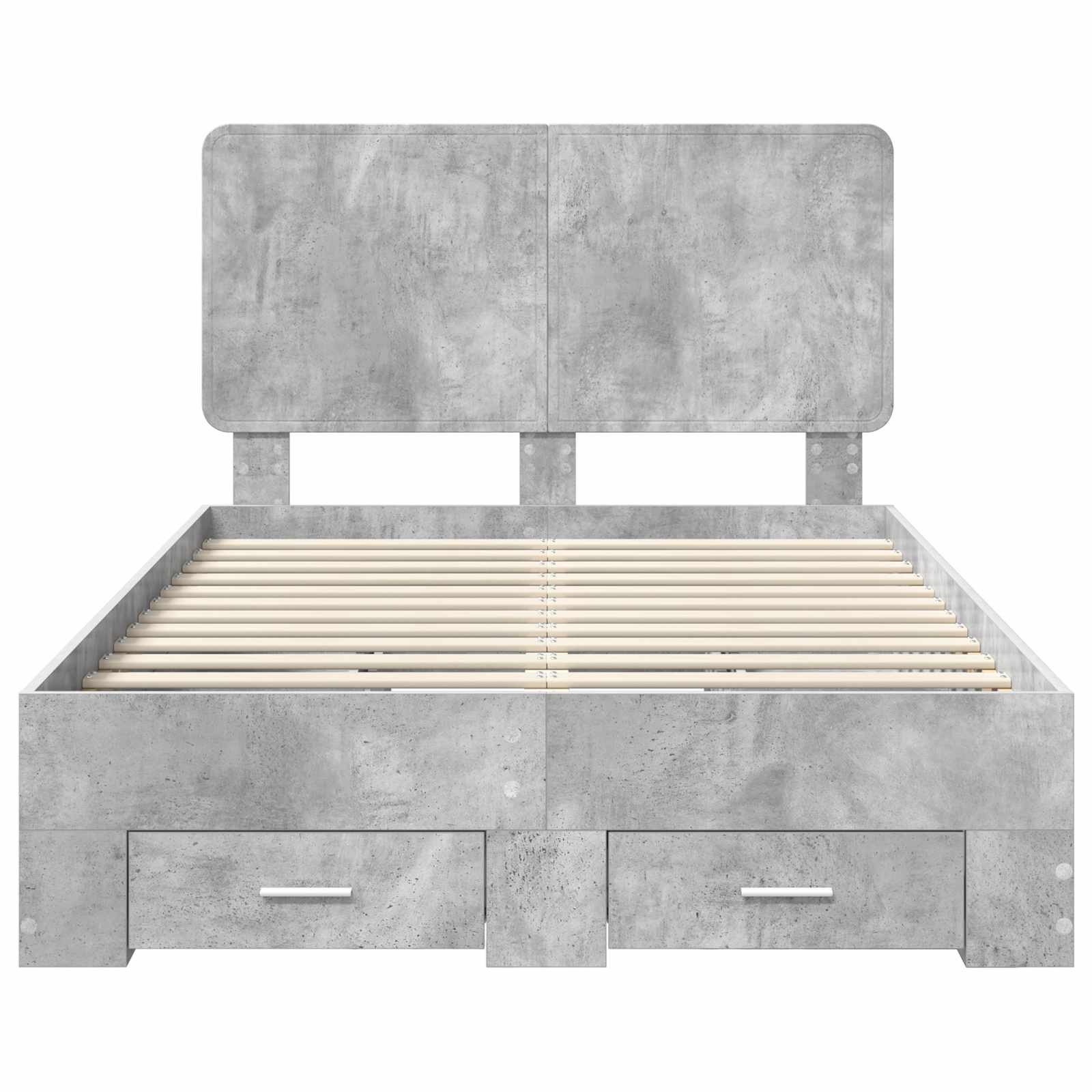 Krevetna konstrukcija s uzglavljem Betonski sivi 135 x 190 cm
