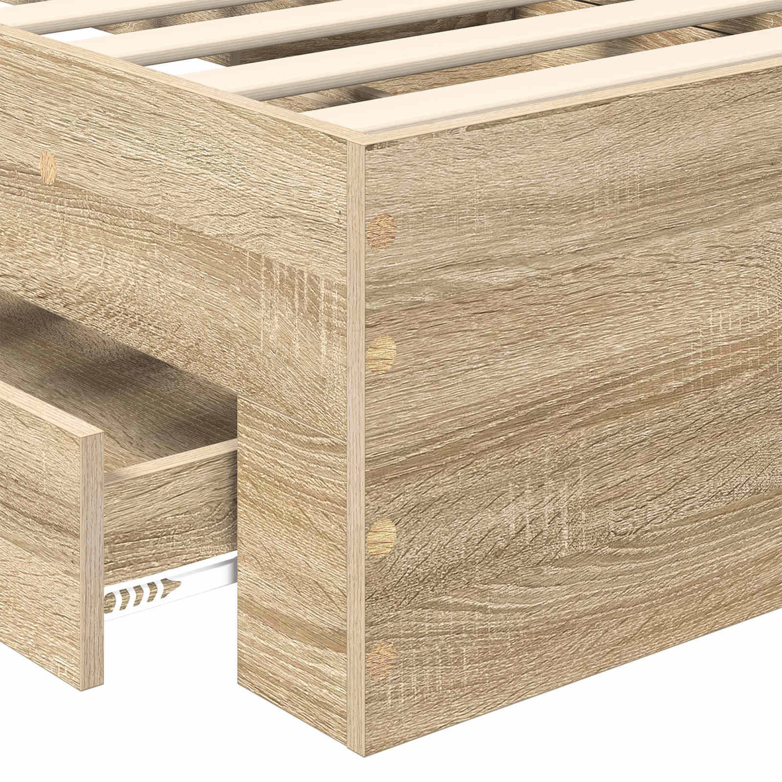 Krevetna konstrukcija s uzglavljem Sonoma hrast 100 x 200 cm