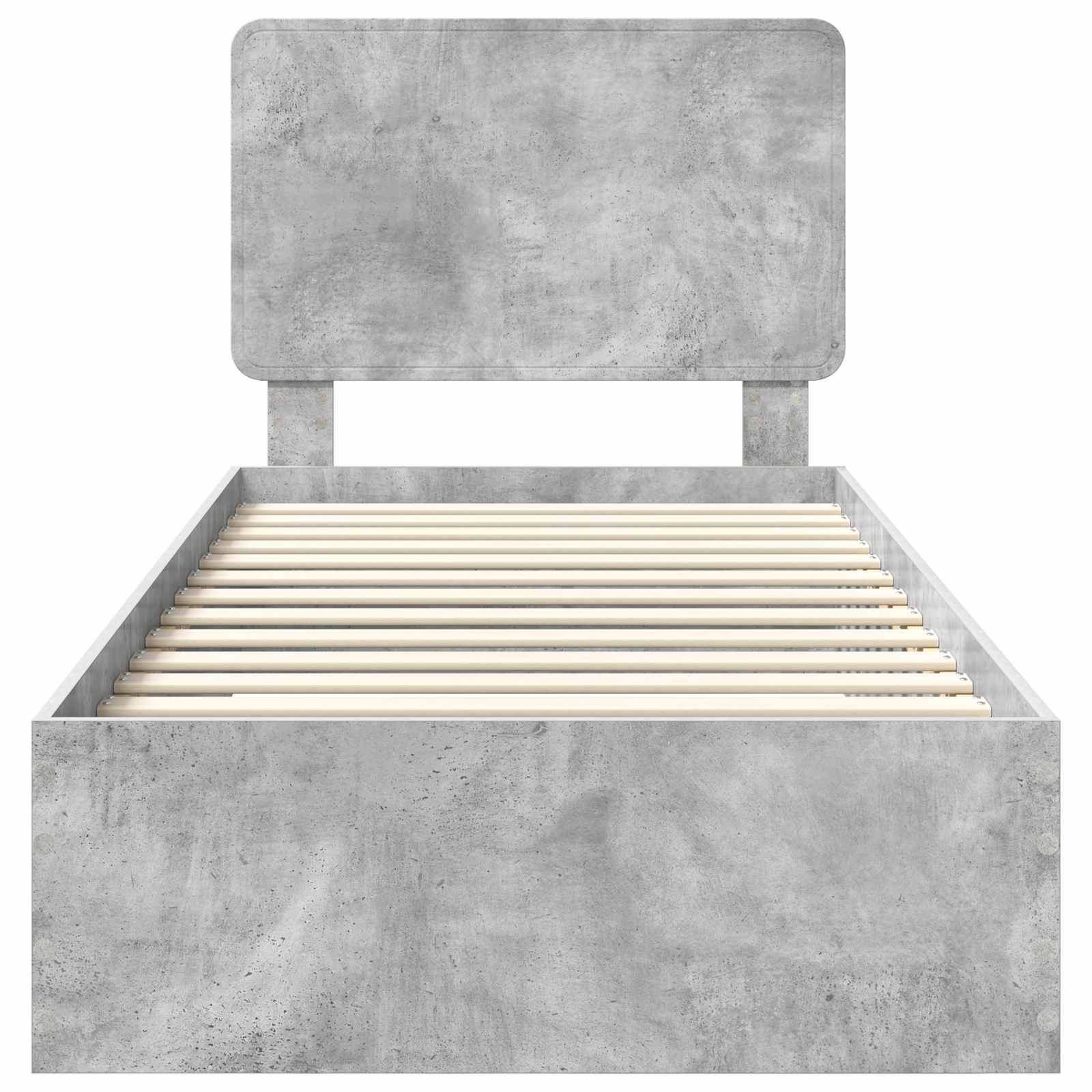 Krevetna konstrukcija s uzglavljem Betonski sivi 100 x 200 cm