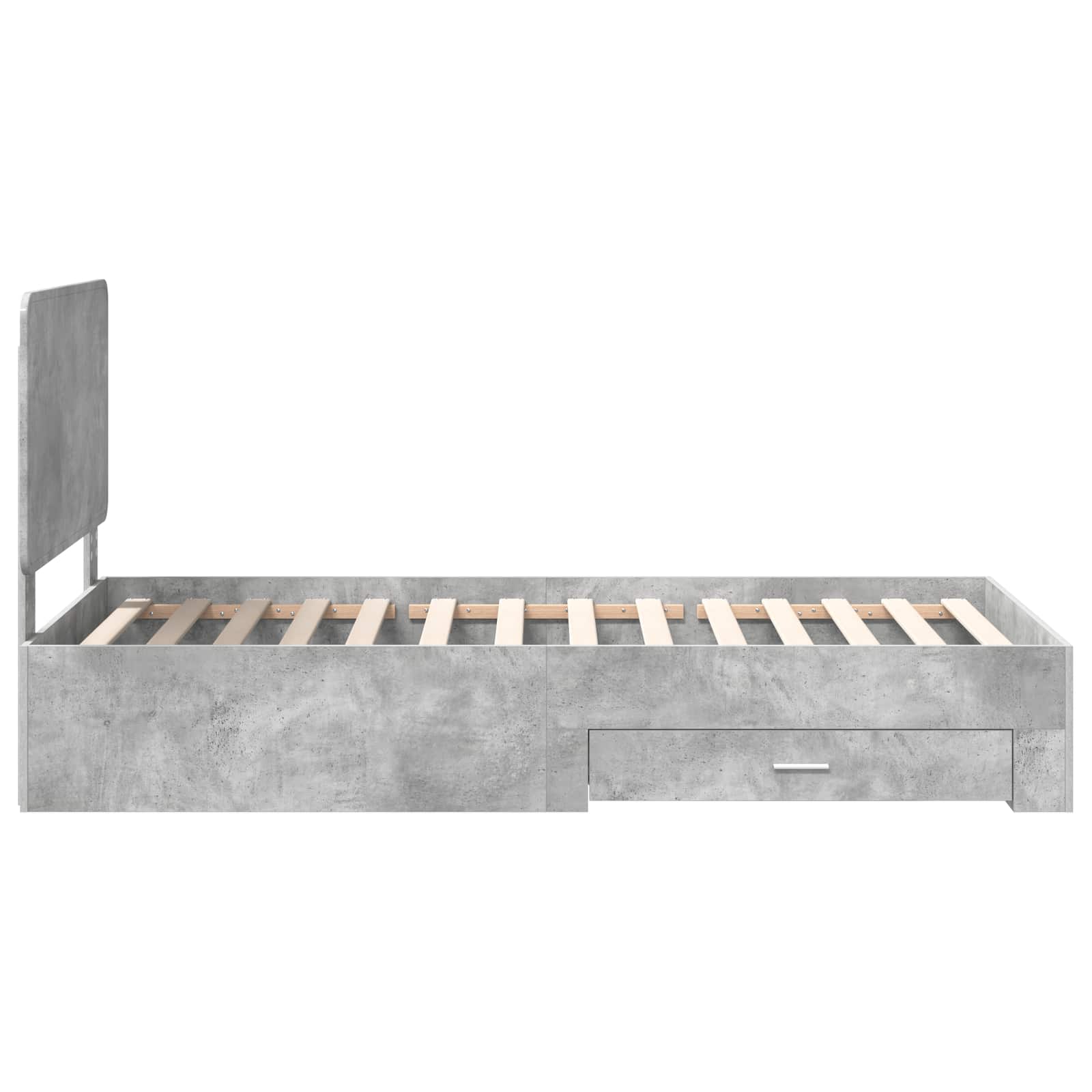 Krevetna konstrukcija s uzglavljem Betonski sivi 90 x 200 cm