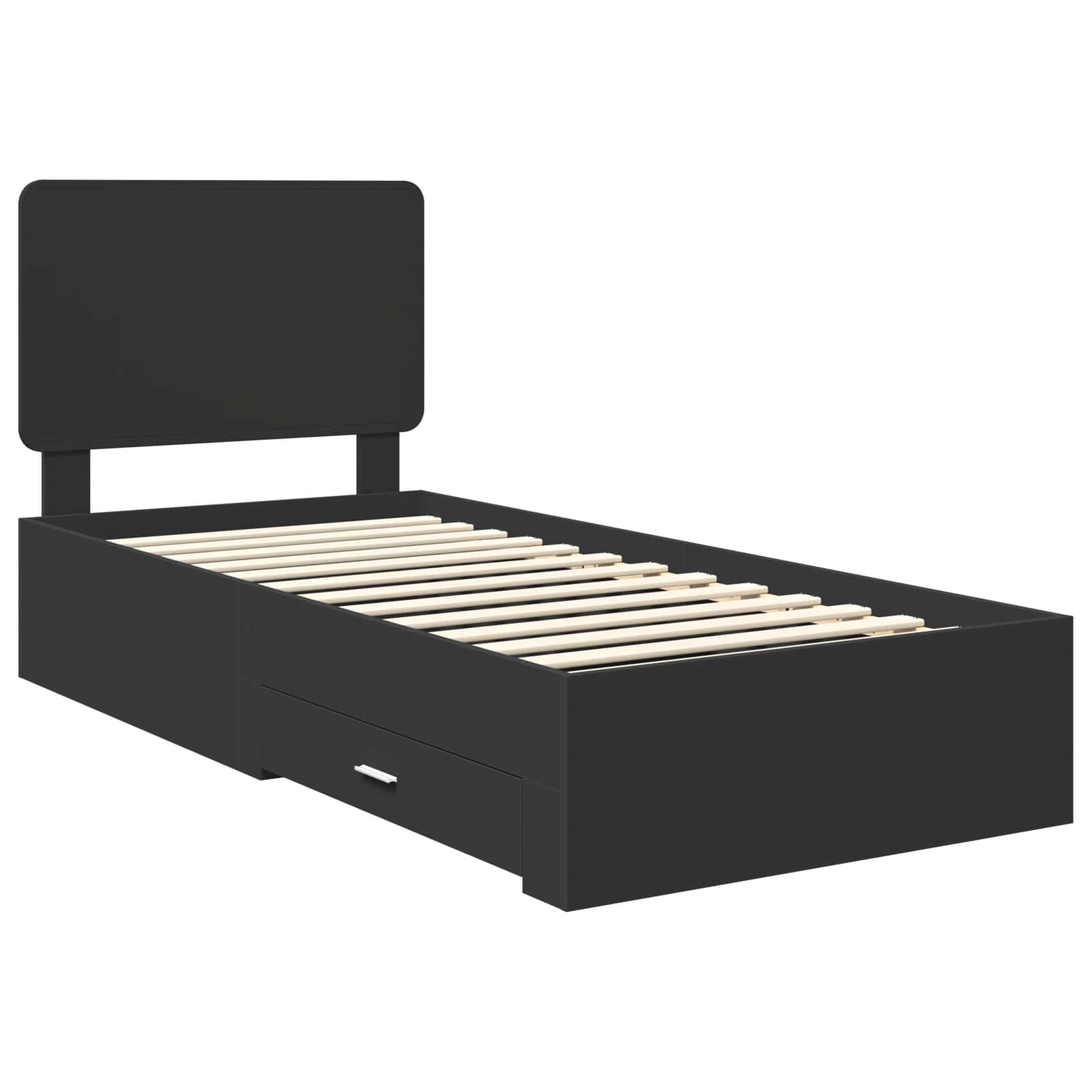 Krevetna konstrukcija Crna 75 x 190 cm Konstruirano drvo