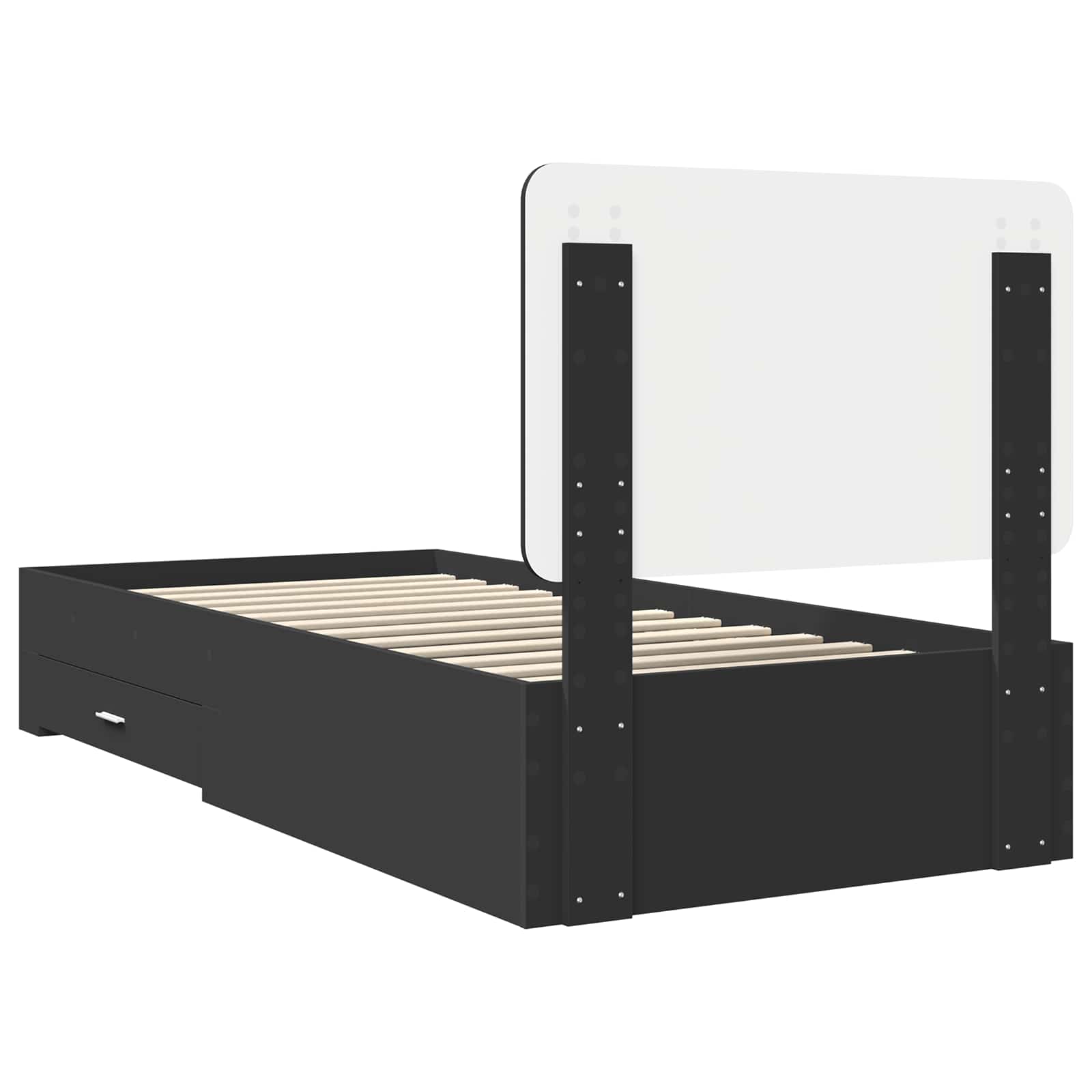 Krevetna konstrukcija Crna 75 x 190 cm Konstruirano drvo