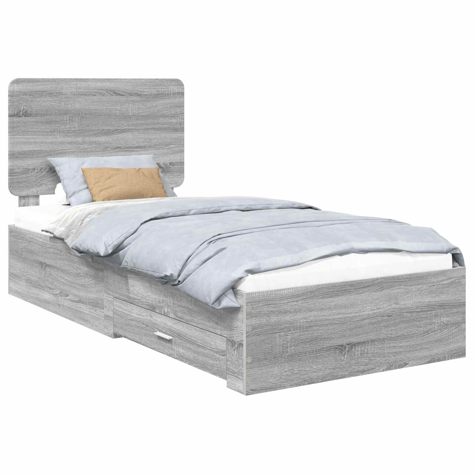 Krevetna konstrukcija Siva Sonoma 75 x 190 cm Konstruirano drvo