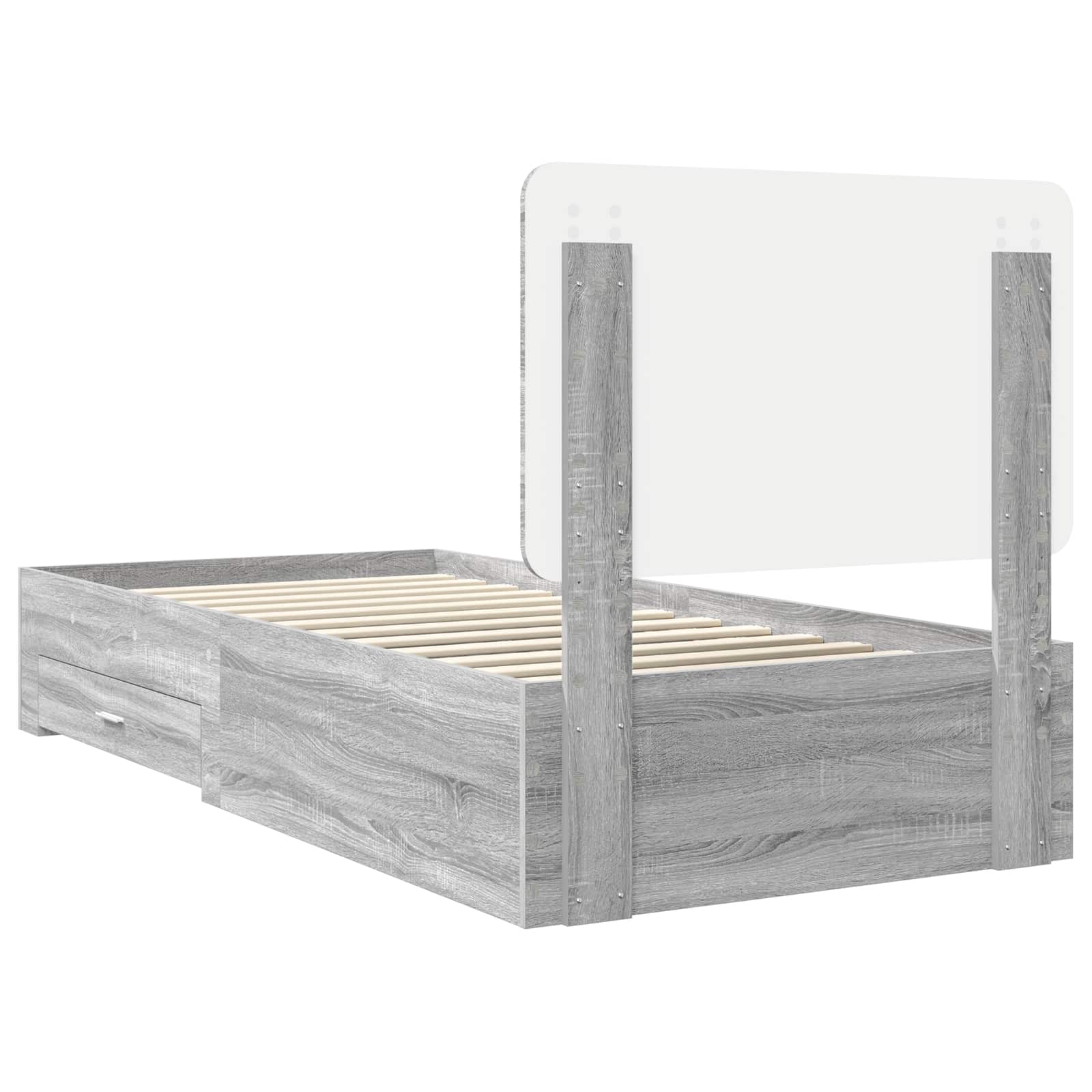 Krevetna konstrukcija Siva Sonoma 75 x 190 cm Konstruirano drvo