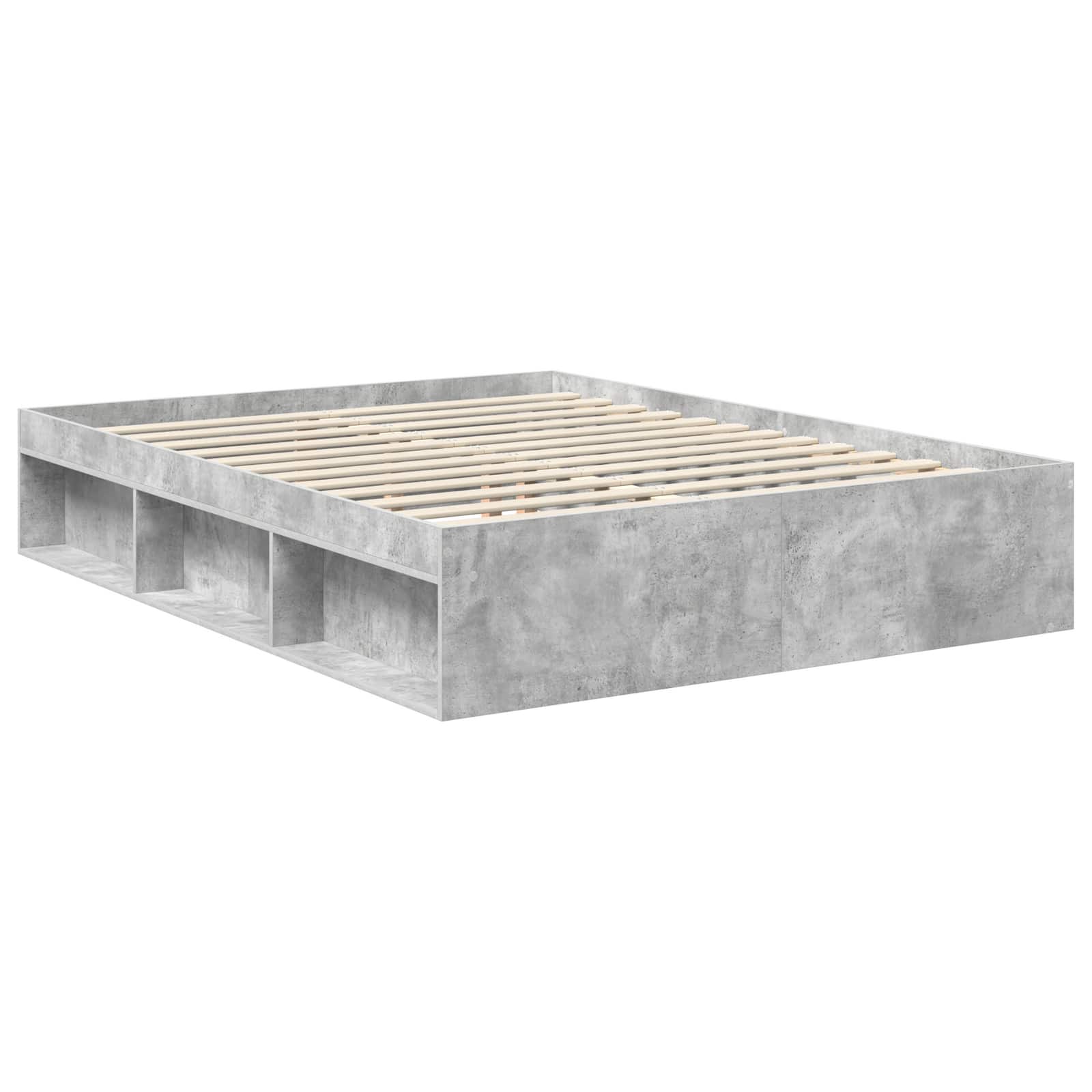 Krevetna konstrukcija s uzglavljem Betonska siva 150 x 200 cm