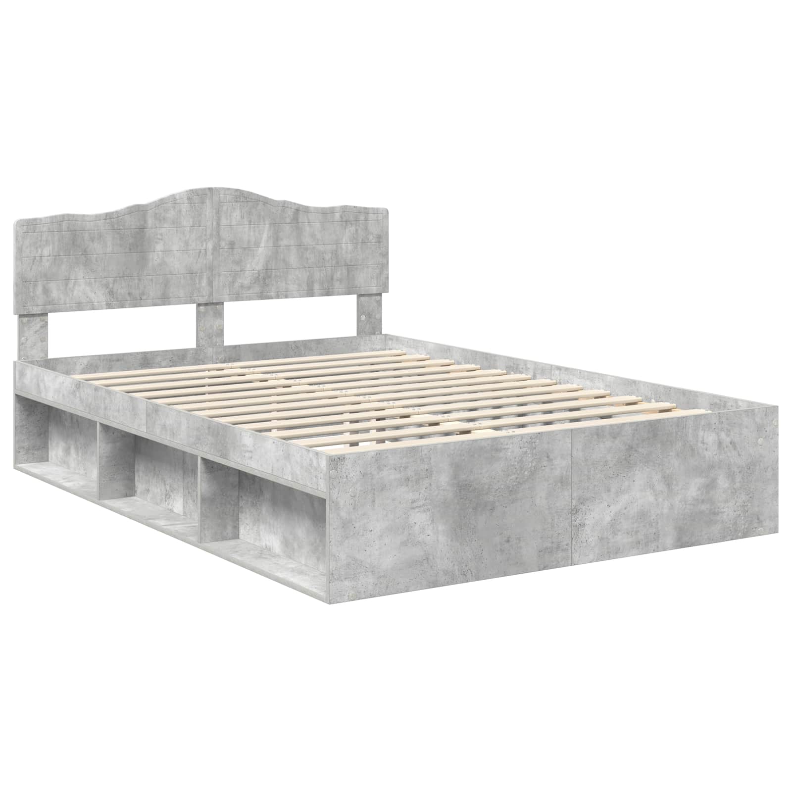 Krevetna konstrukcija Beton 140 x 200 cm Čvrsto borovo drvo