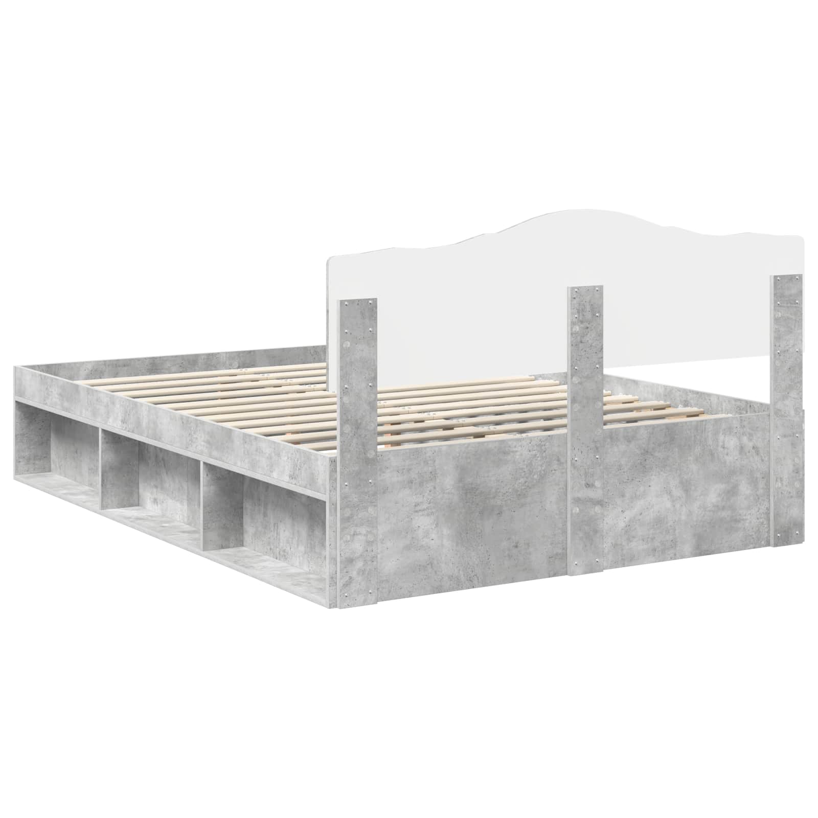 Krevetna konstrukcija Beton 140 x 200 cm Čvrsto borovo drvo