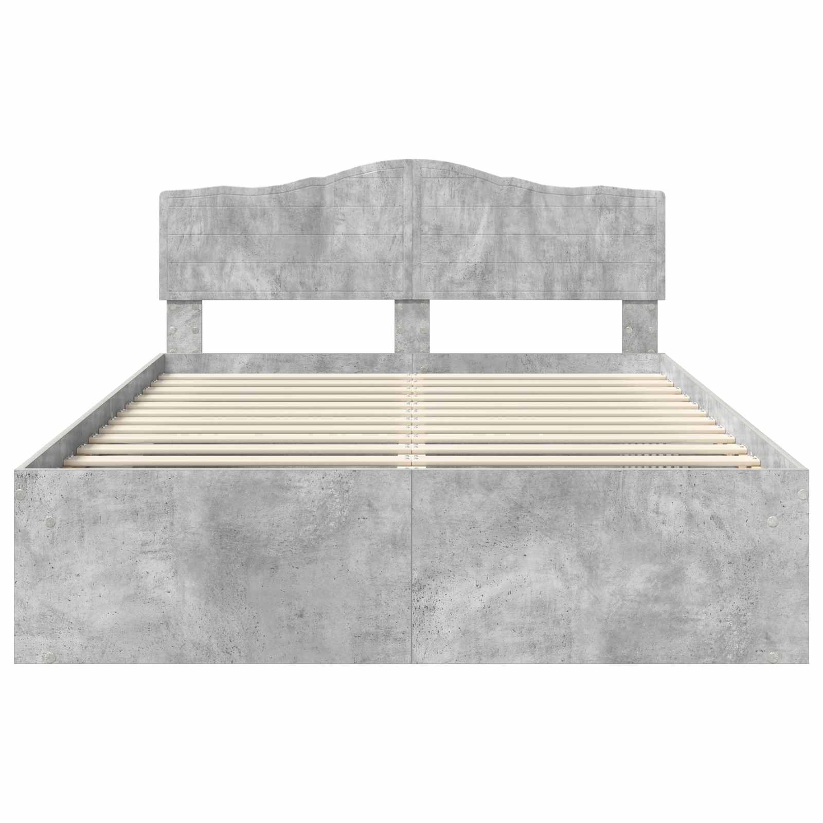 Krevetna konstrukcija Beton 140 x 190 cm Čvrsto borovo drvo
