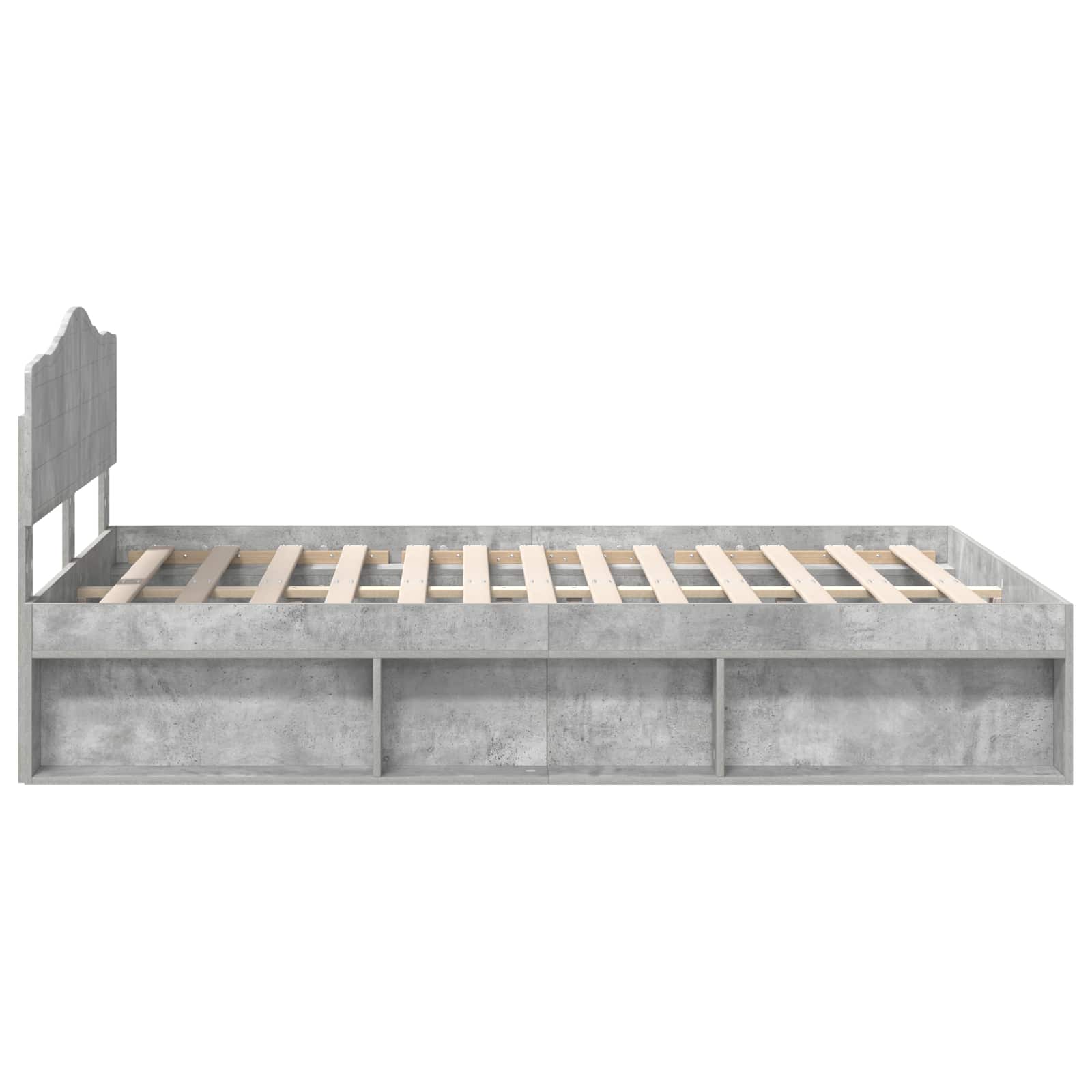 Krevetna konstrukcija Beton 140 x 190 cm Čvrsto borovo drvo