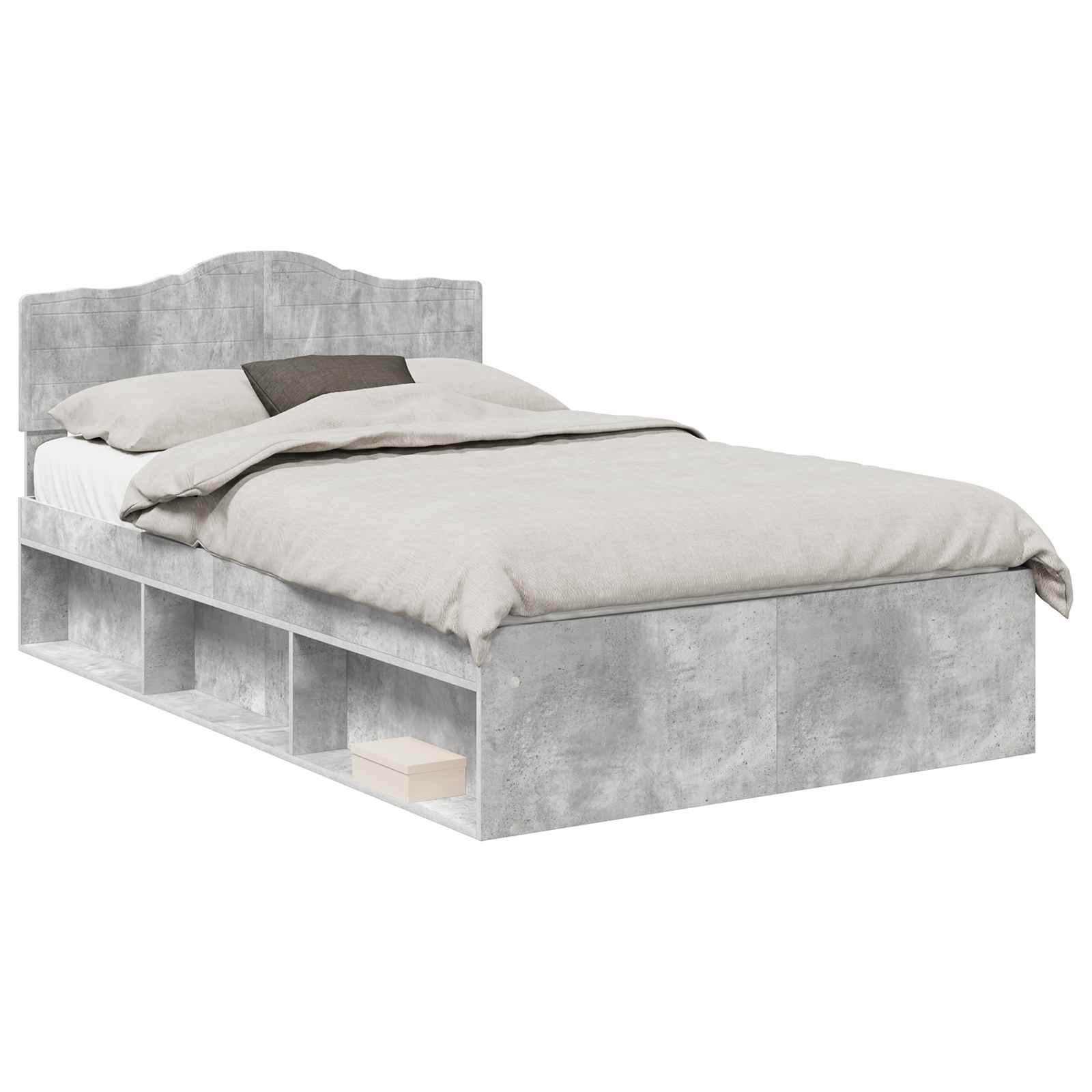 Krevetna konstrukcija Beton 120 x 200 cm Čvrsto borovo drvo