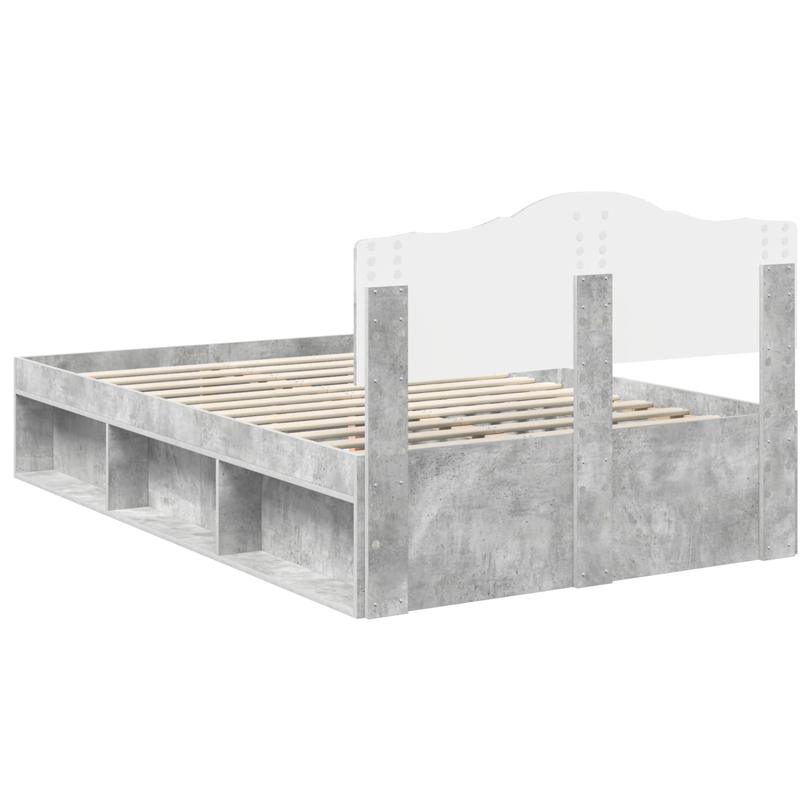 Krevetna konstrukcija Beton 120 x 200 cm Čvrsto borovo drvo