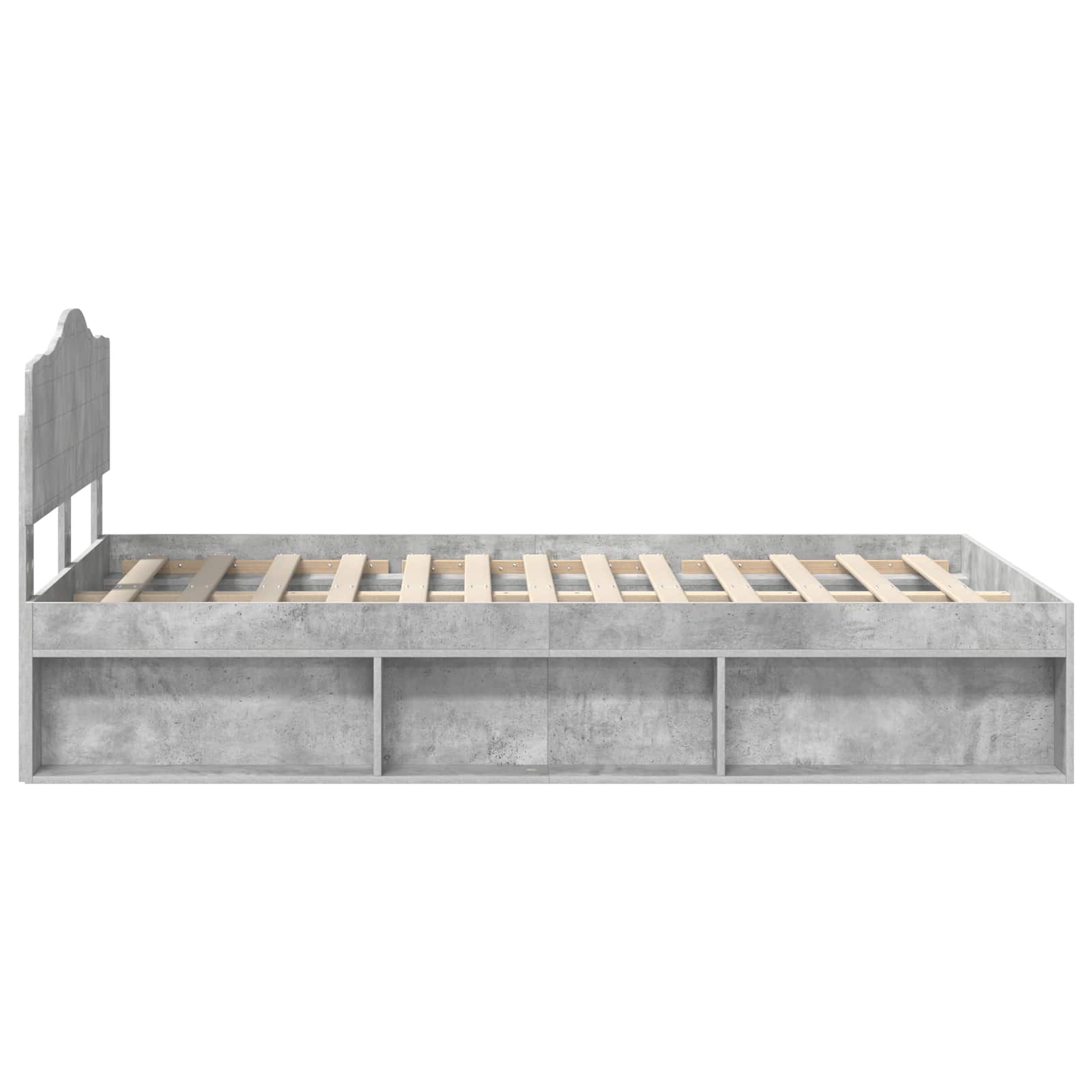 Krevetna konstrukcija Beton 120 x 190 cm Čvrsto borovo drvo