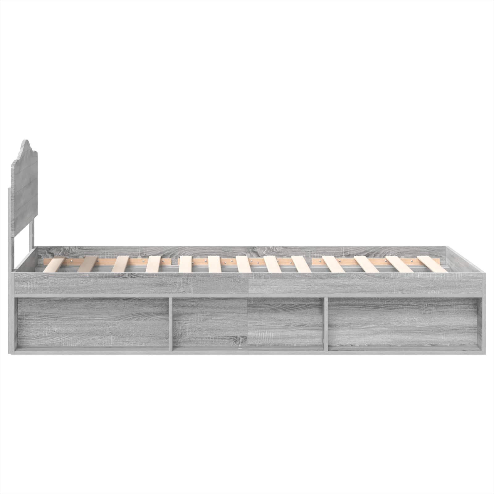 Krevetna konstrukcija s uzglavljem Siva Sonoma 75 x 190 cm