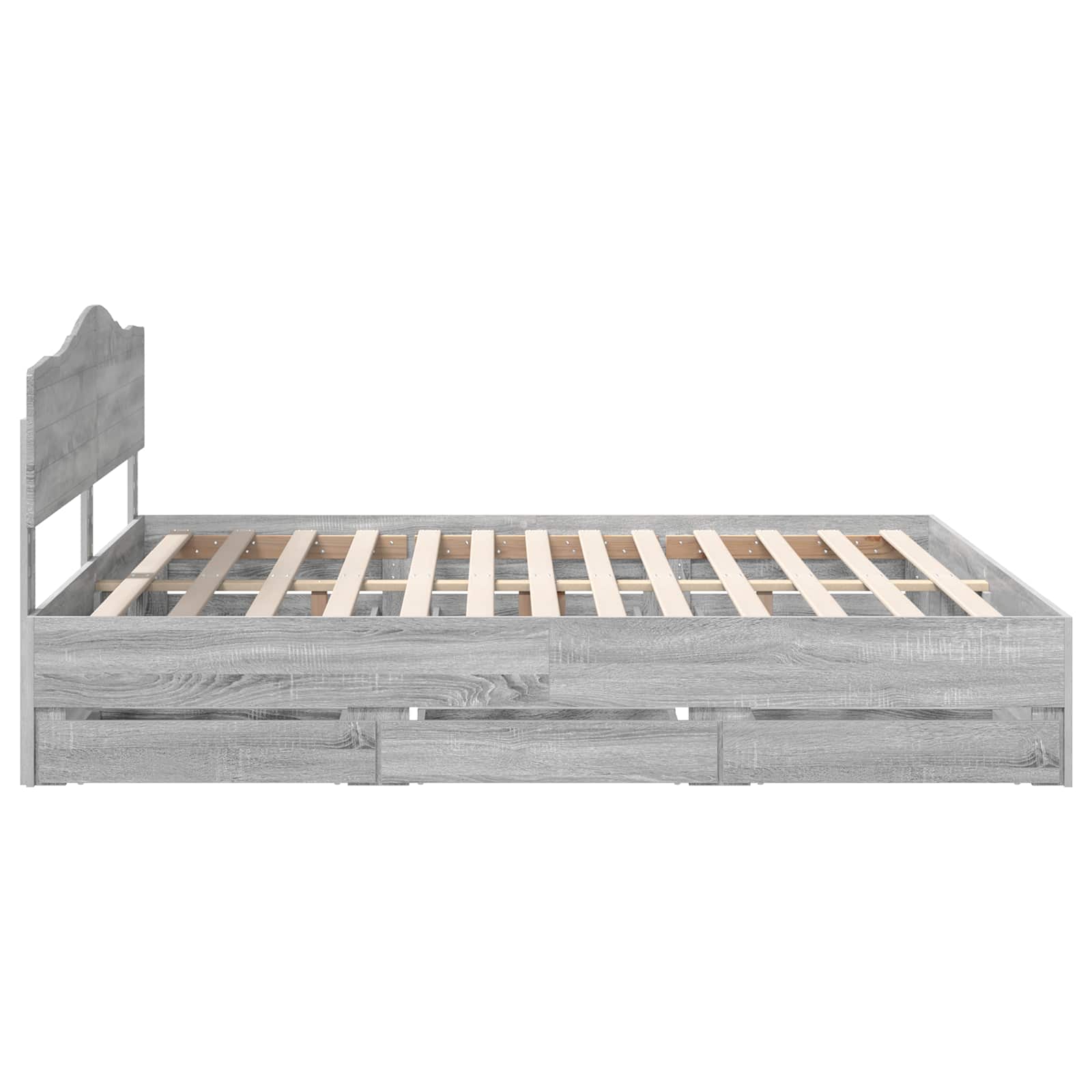 Krevetna konstrukcija Siva Sonoma 200 x 200 cm Inženjersko Drvo