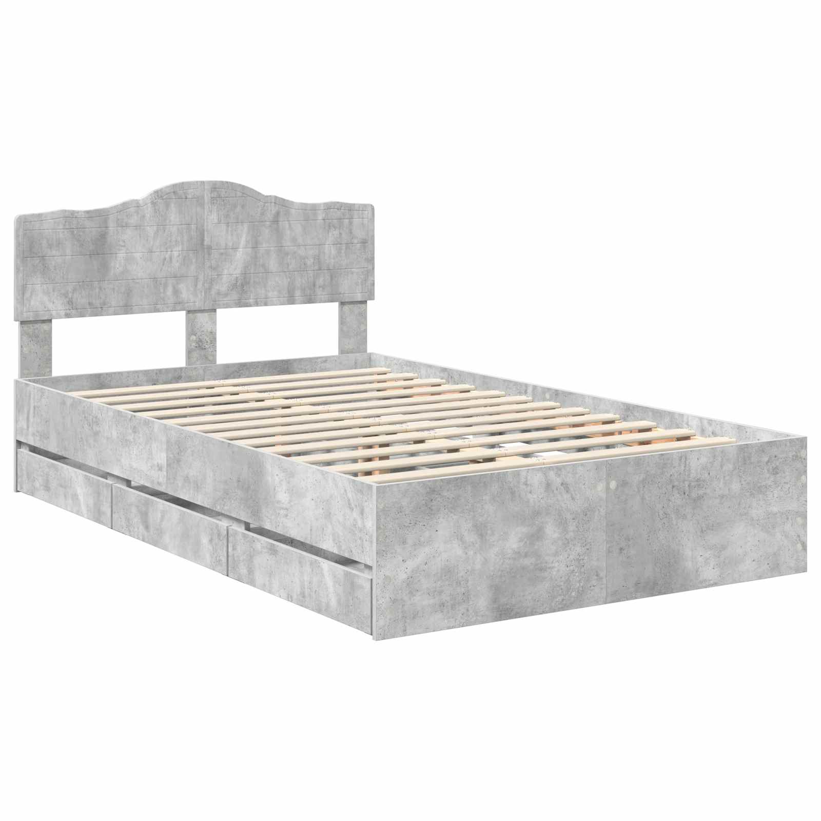 Krevetna konstrukcija s ladicama Betonski sivi 135 x 190 cm