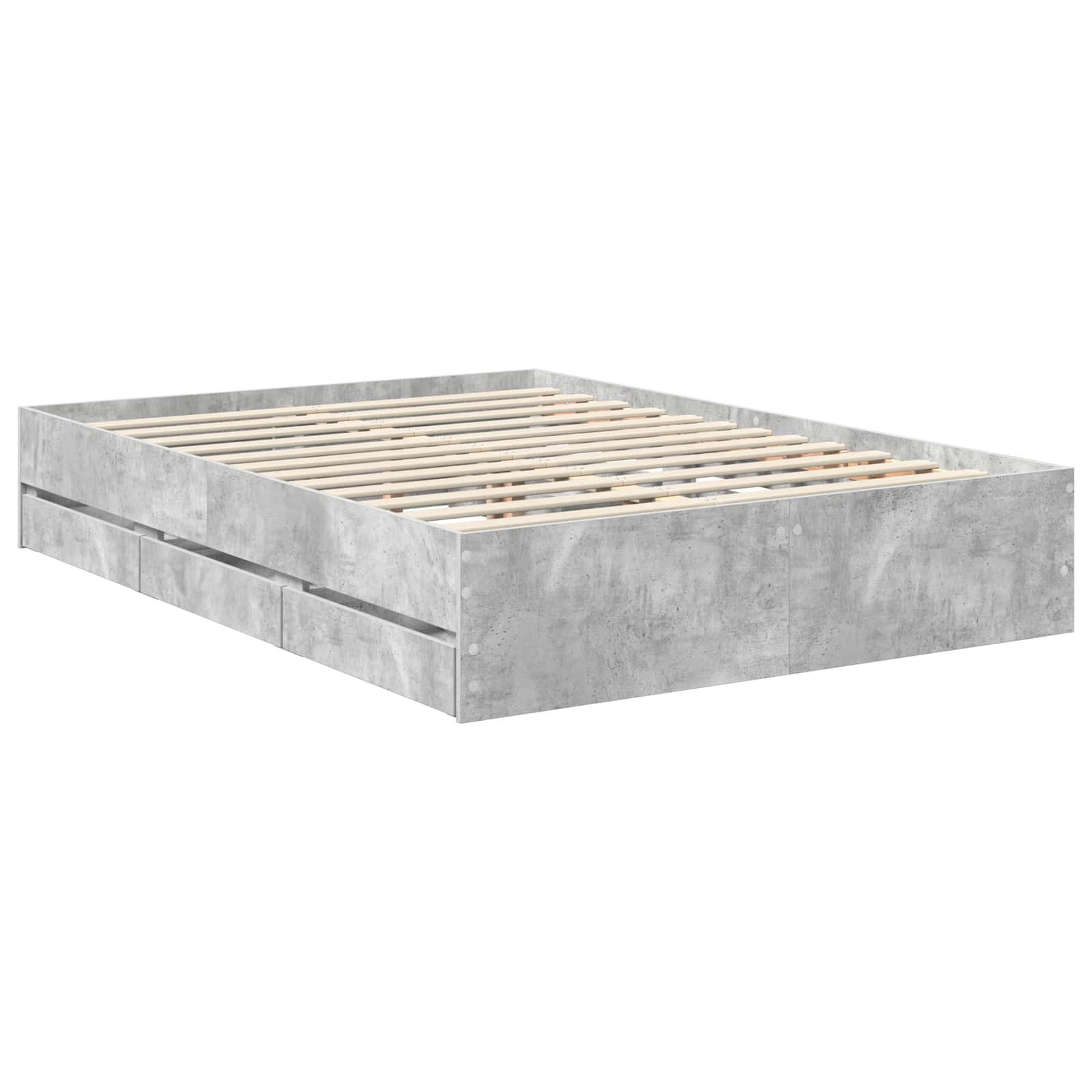 Krevetna konstrukcija s ladicama Betonski sivi 135 x 190 cm