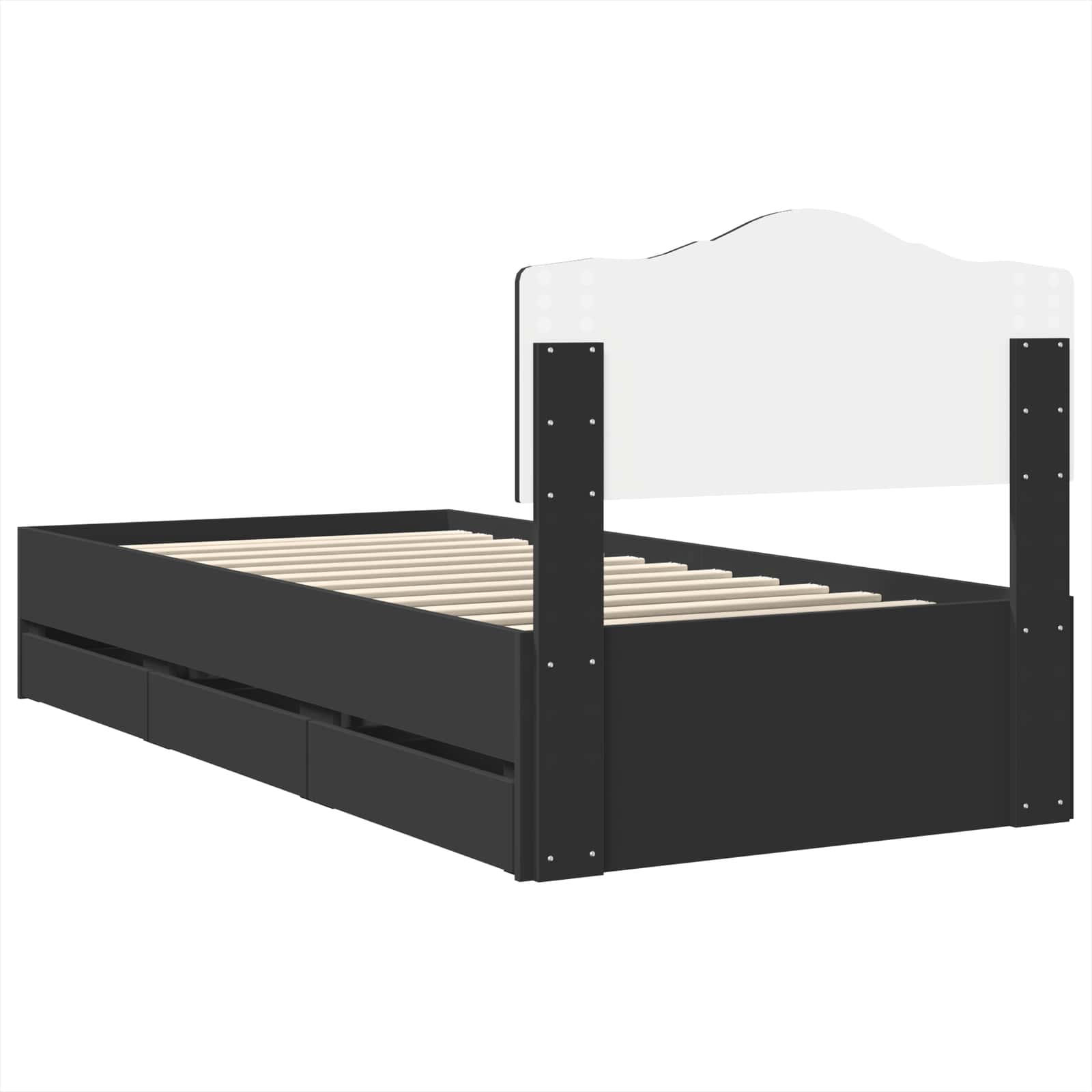 Krevetna konstrukcija Crna 100 x 200 cm Inženjersko Drvo