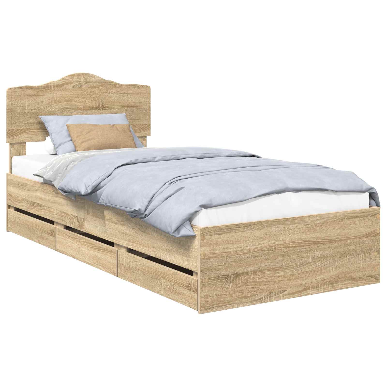 Krevetna konstrukcija s ladicama Sonoma hrast 100 x 200 cm