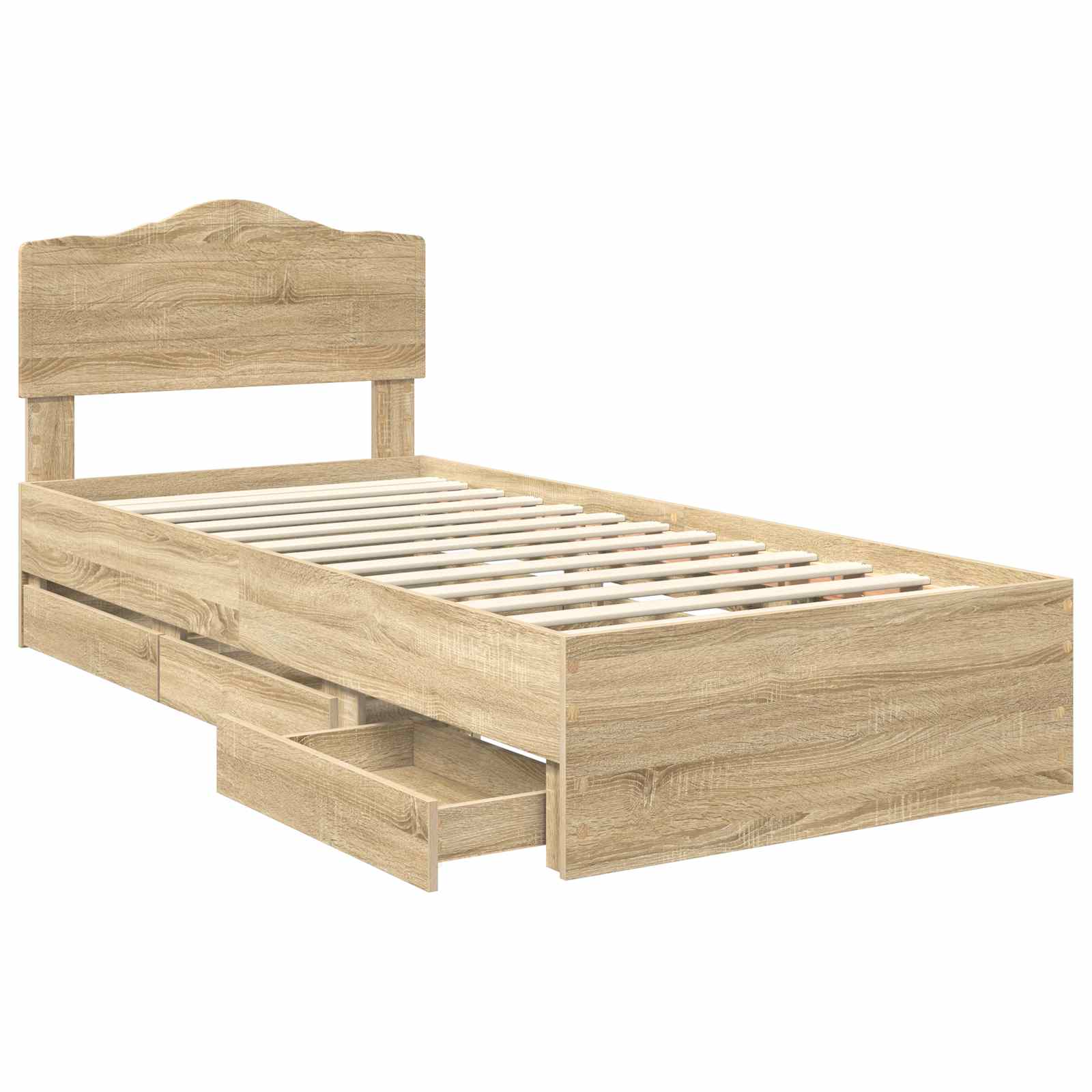 Krevetna konstrukcija s ladicama Sonoma hrast 100 x 200 cm