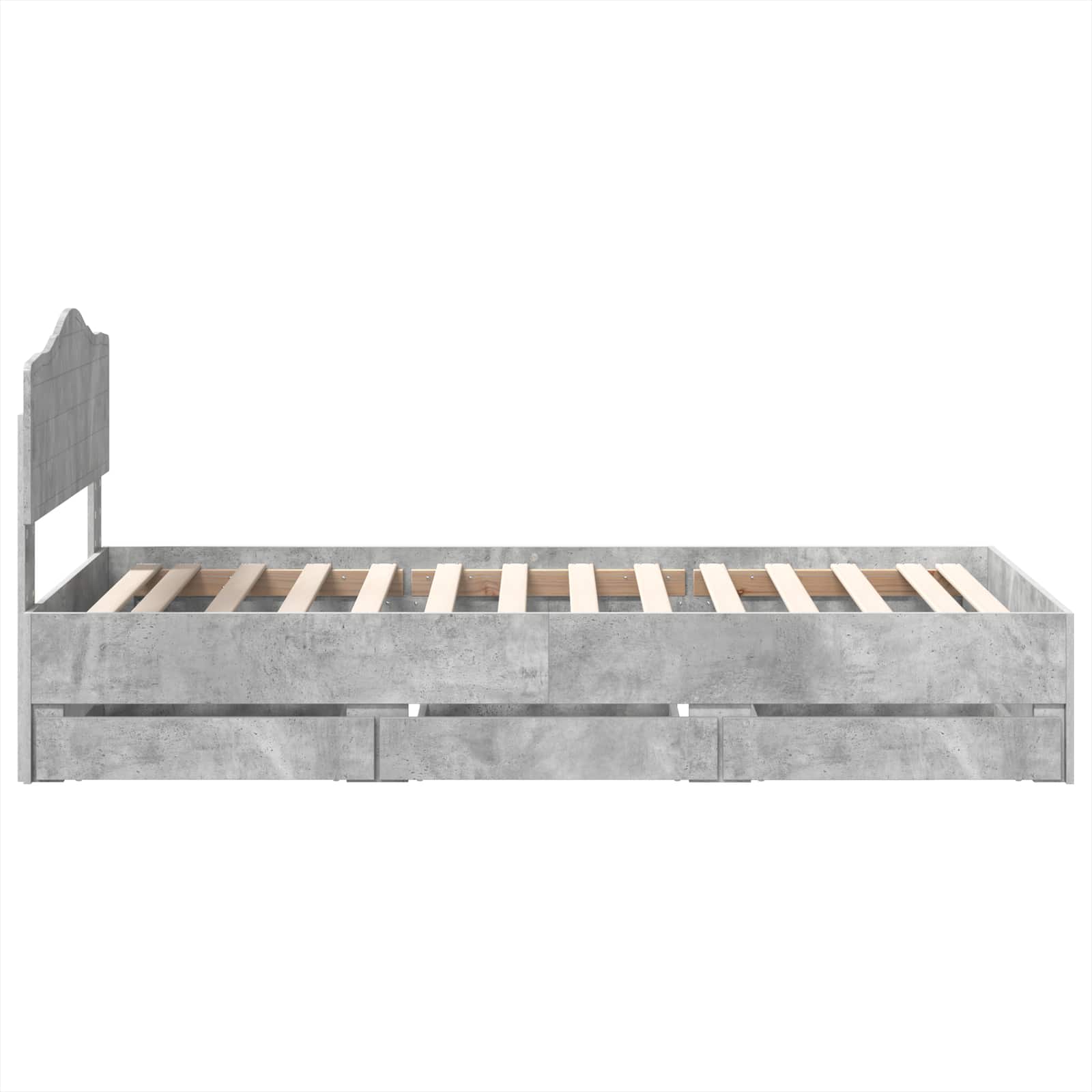 Krevetna konstrukcija s ladicama Betonski sivi 75 x 190 cm