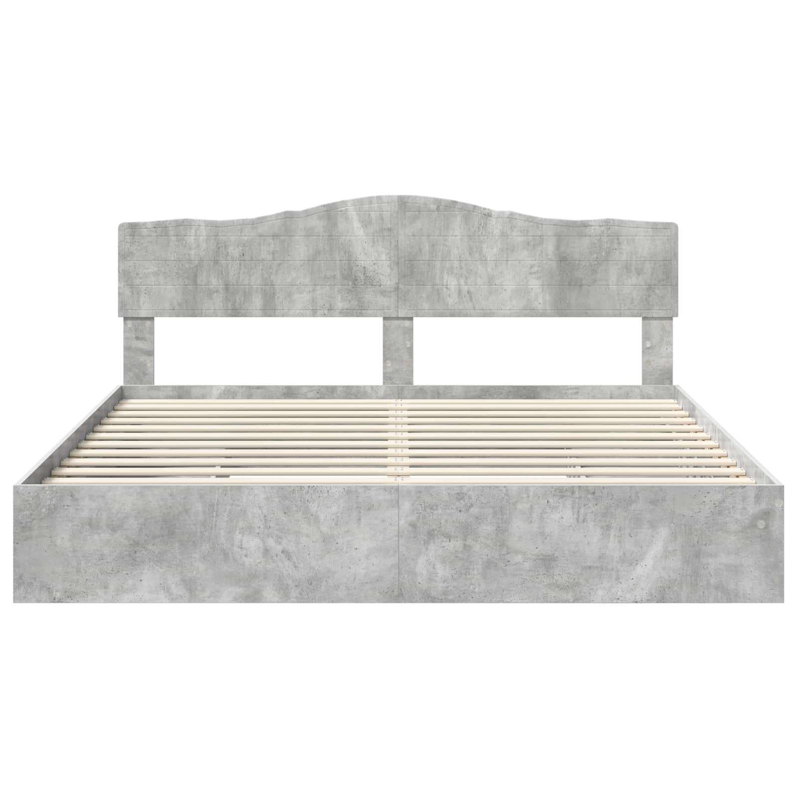Krevet s od storage s uzglavljem Betonski sivi 200 x 200 cm