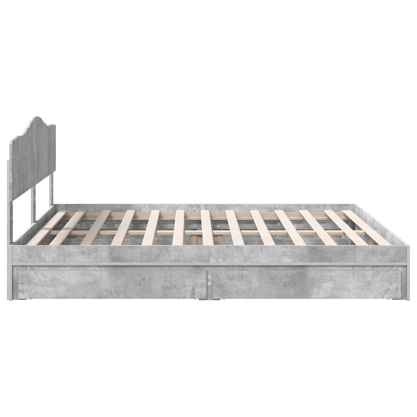 Krevet s od storage s uzglavljem Betonski sivi 200 x 200 cm