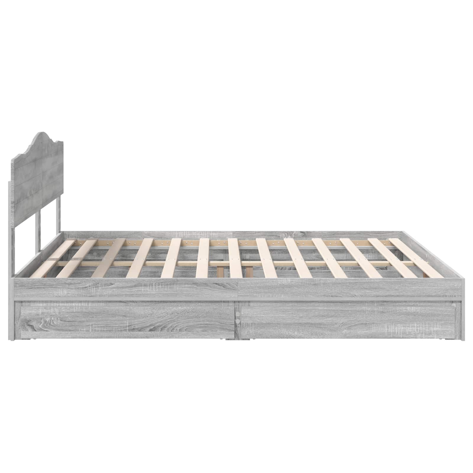 Krevet s od storage Siva Sonoma 200 x 200 cm Konstruirano drvo