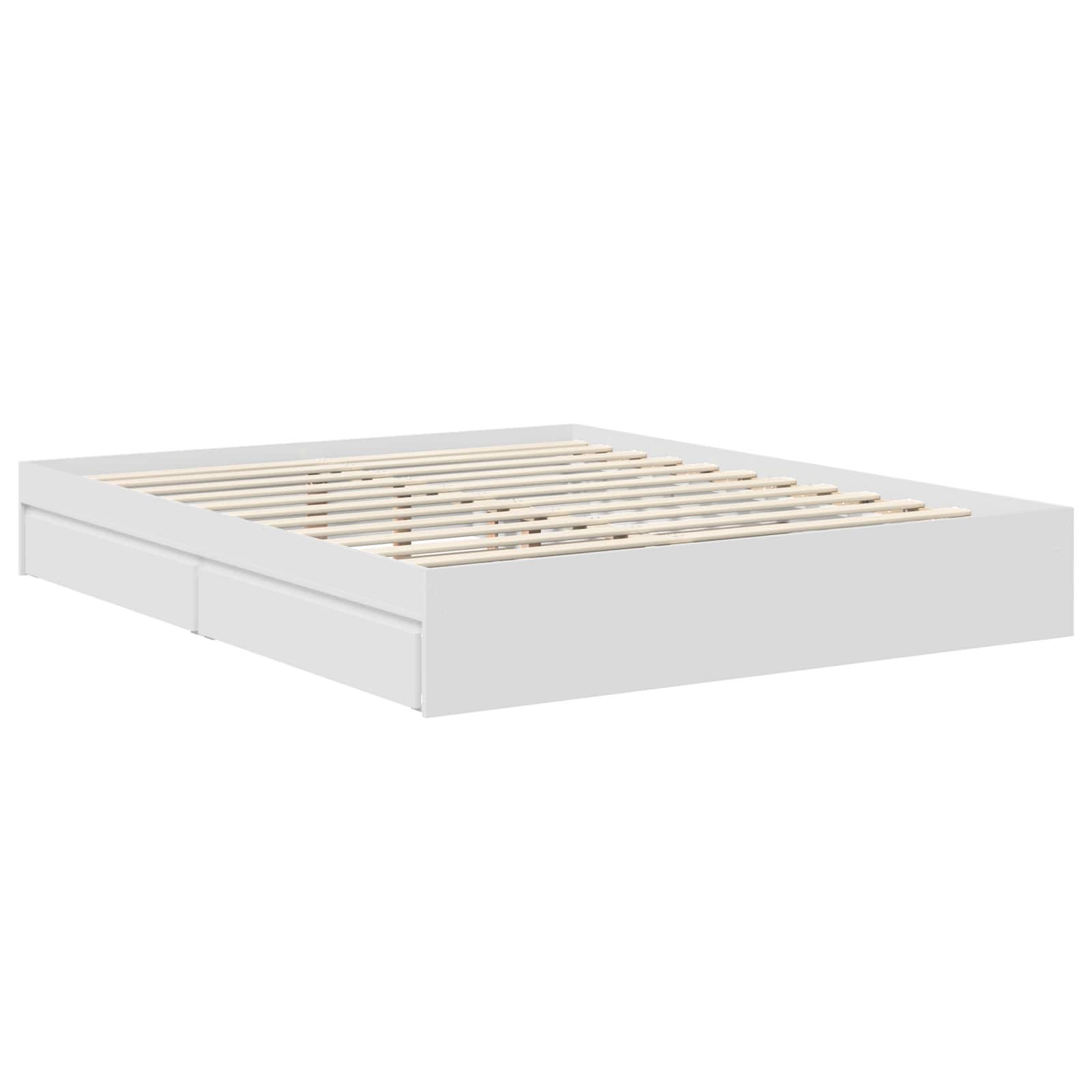 Krevet s od storage Bijelo 160 x 200 cm Konstruirano drvo