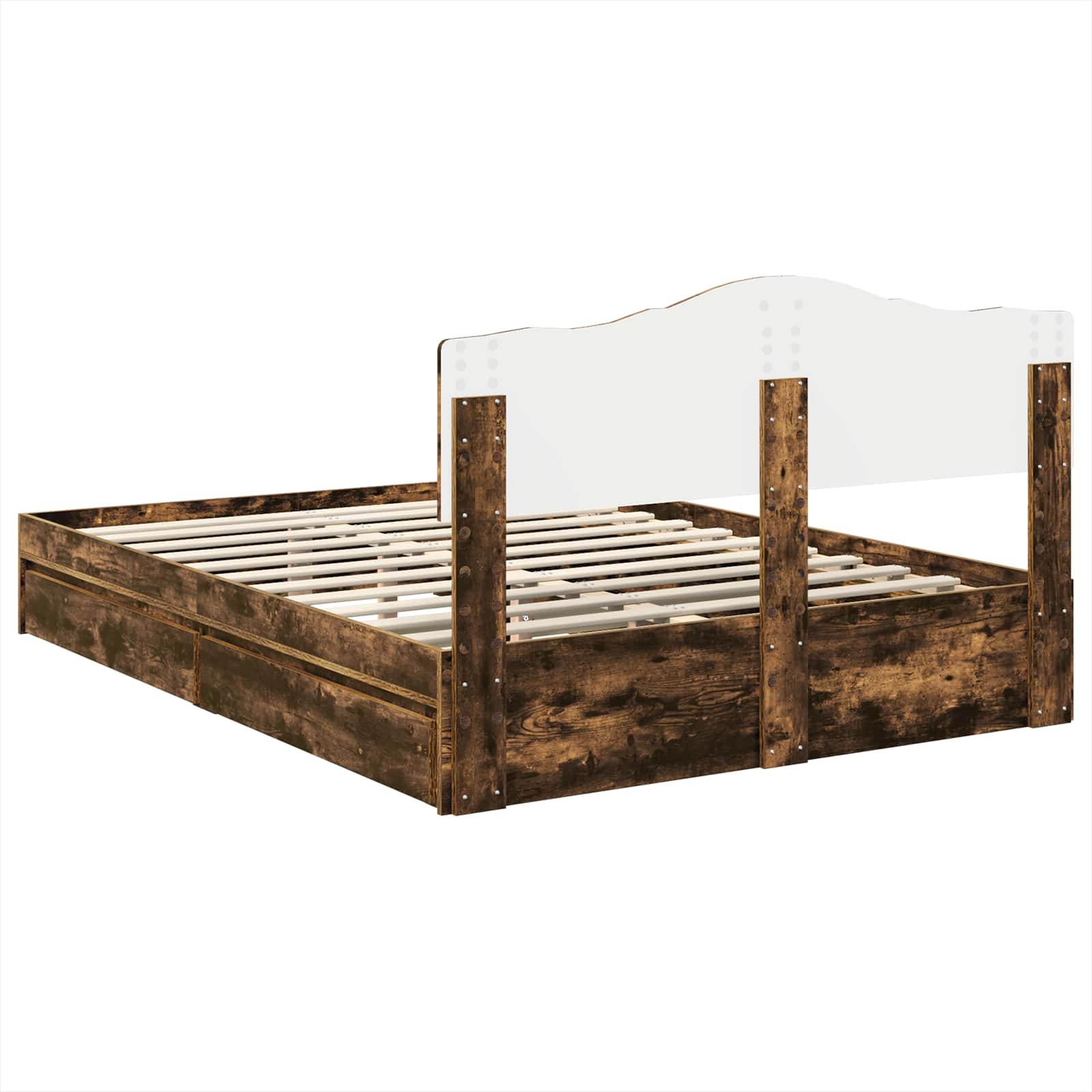 Krevet s od storage s uzglavljem Dimljeni hrast 160 x 200 cm