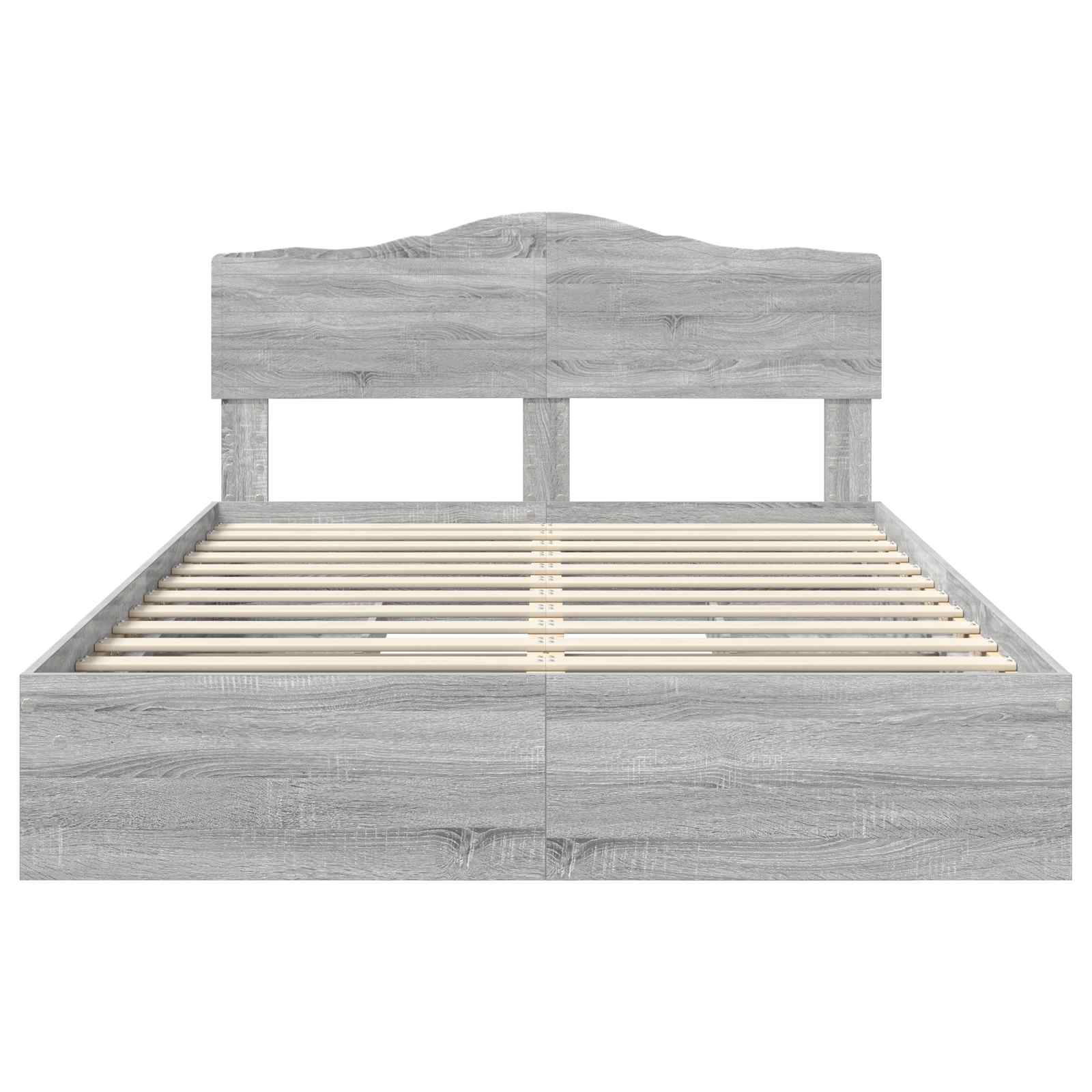 Krevet s od storage Siva Sonoma 160 x 200 cm Konstruirano drvo