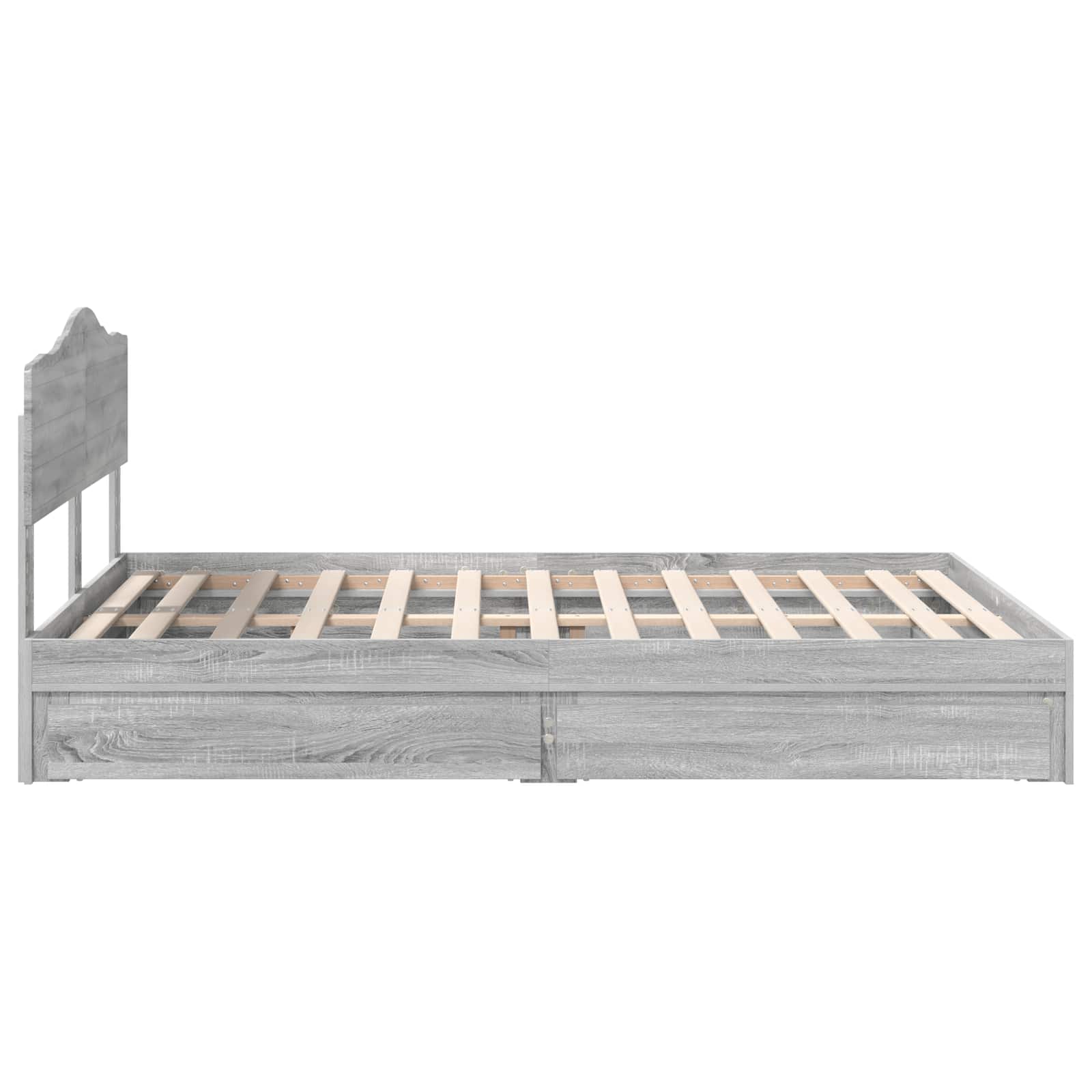 Krevet s od storage Siva Sonoma 160 x 200 cm Konstruirano drvo