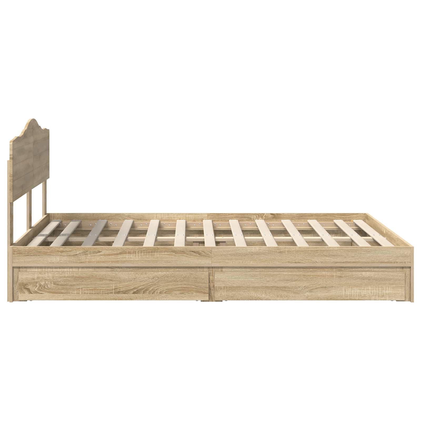 Krevet s od storage Sonoma hrast 150 x 200 cm Konstruirano drvo