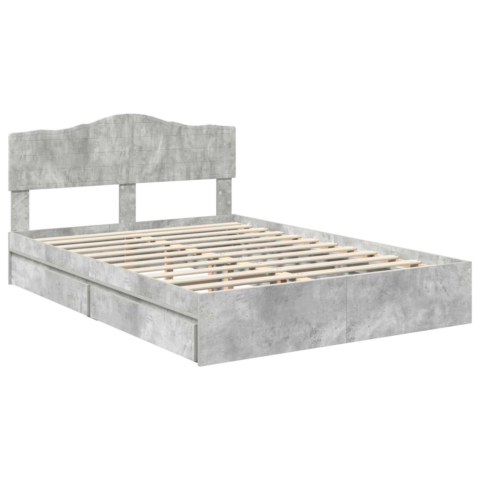 Krevet s od storage s uzglavljem Betonski sivi 150 x 200 cm
