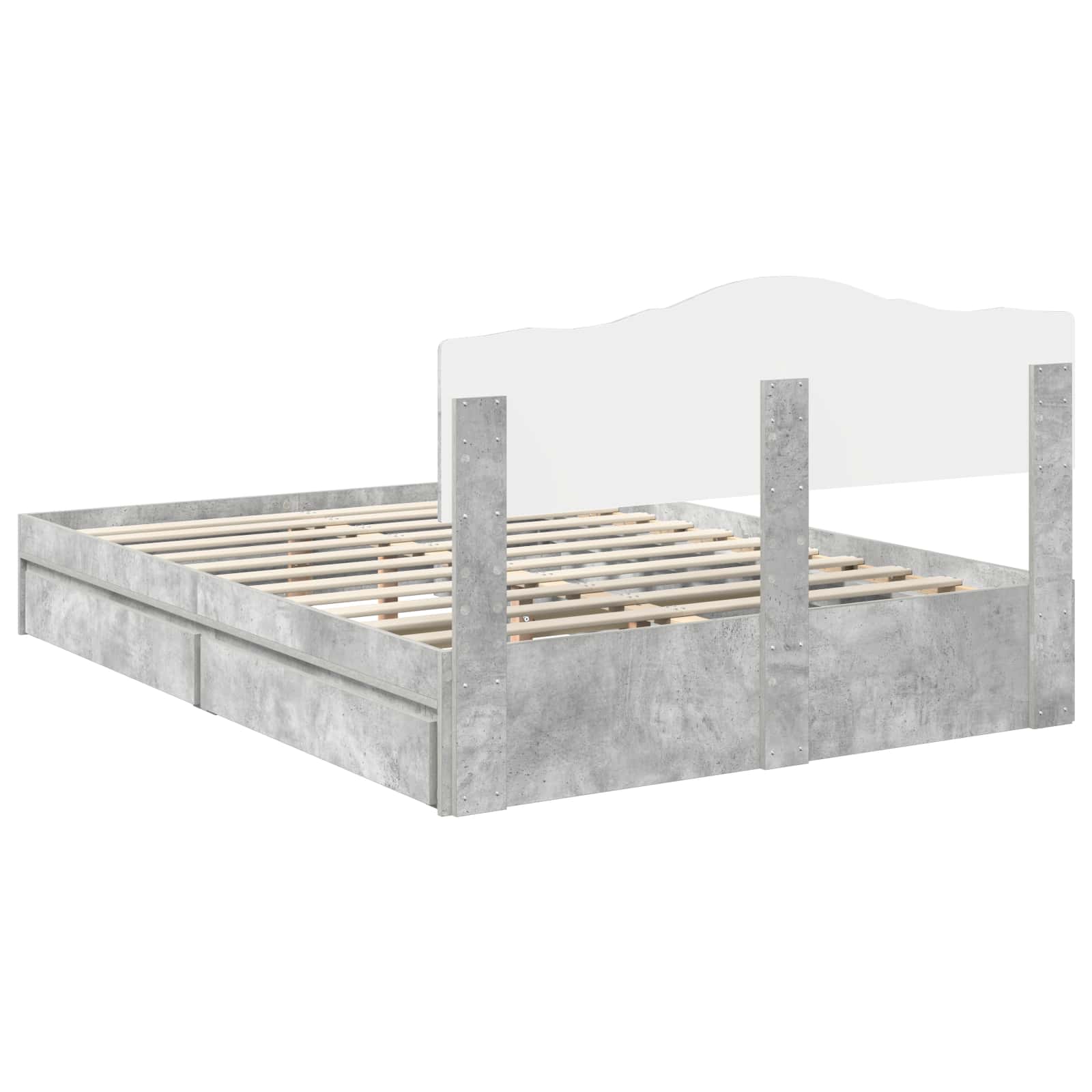 Krevet s od storage s uzglavljem Betonski sivi 150 x 200 cm