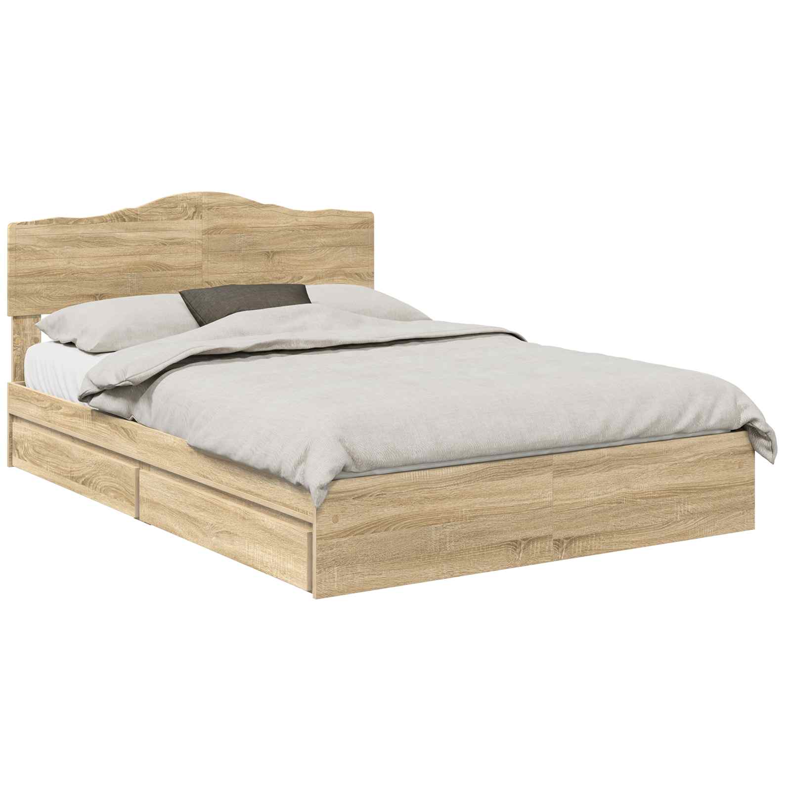 Krevet s od storage Sonoma hrast 140 x 200 cm Konstruirano drvo
