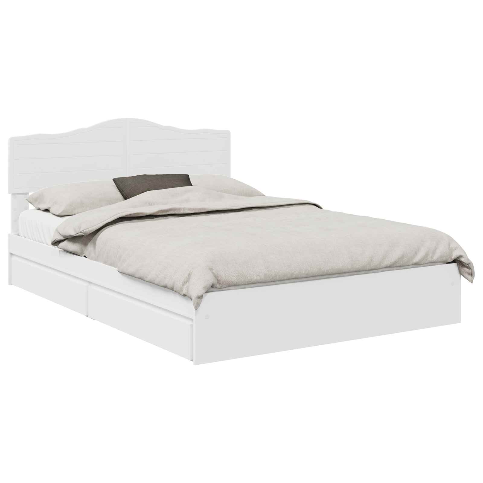 Krevet s od storage Bijelo 140 x 190 cm Konstruirano drvo