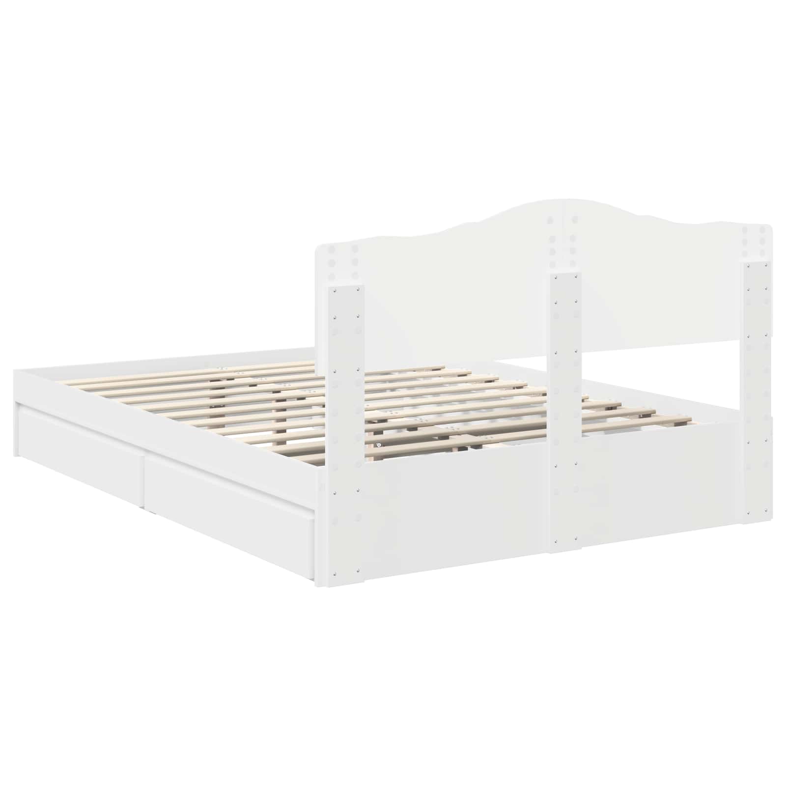 Krevet s od storage Bijelo 140 x 190 cm Konstruirano drvo