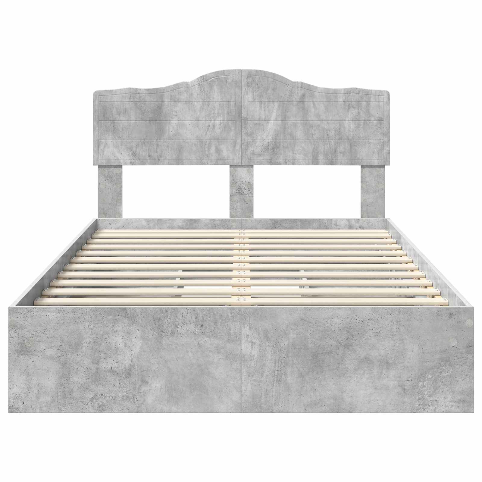 Krevet s od storage s uzglavljem Betonski sivi 135 x 190 cm