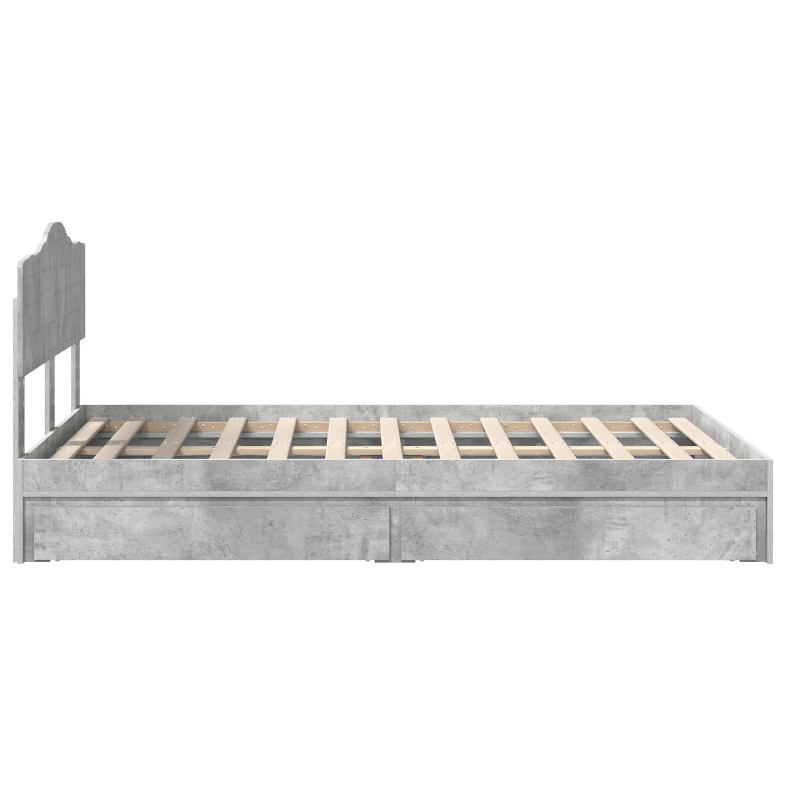 Krevet s od storage s uzglavljem Betonski sivi 135 x 190 cm