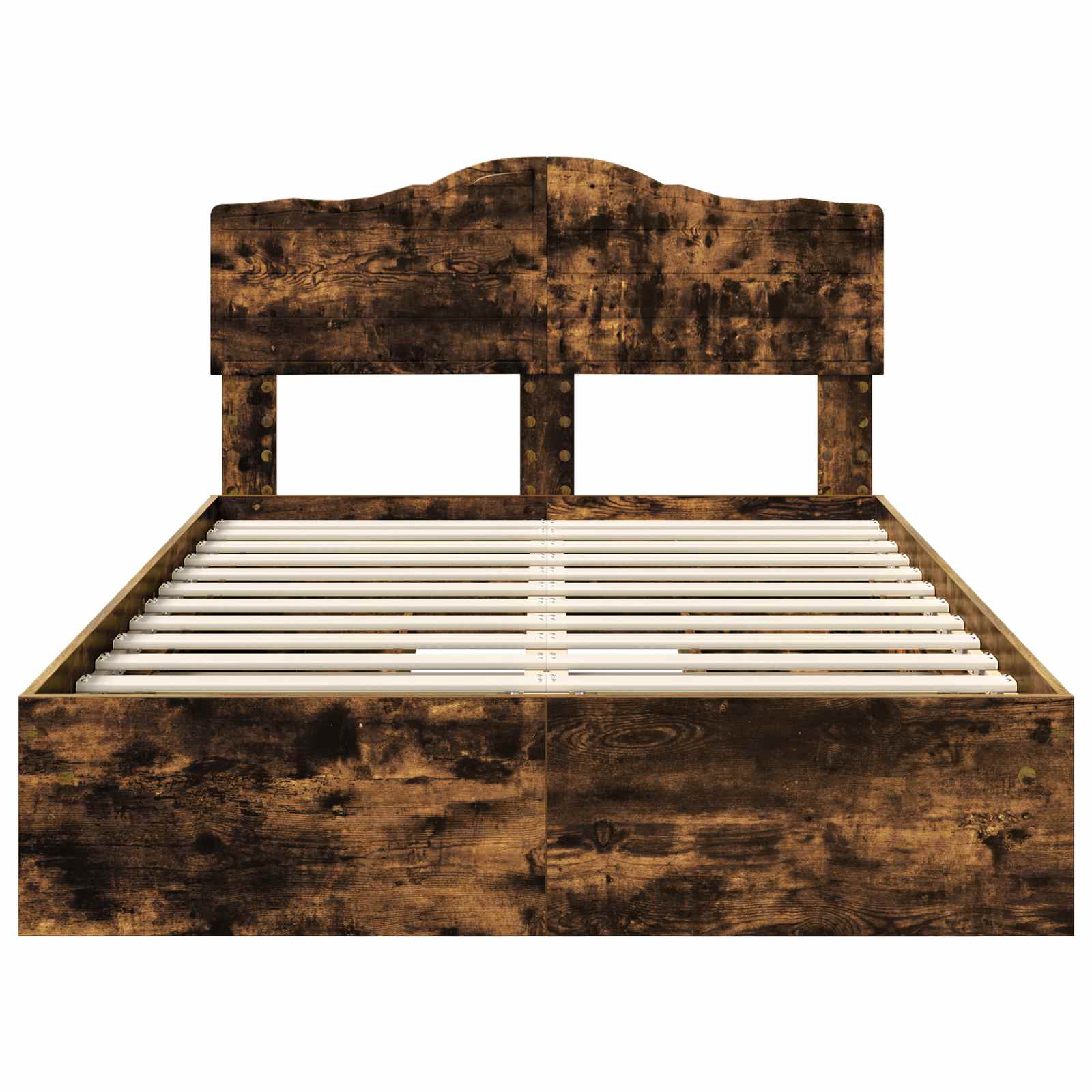 Krevet s od storage s uzglavljem Dimljeni hrast 135 x 190 cm
