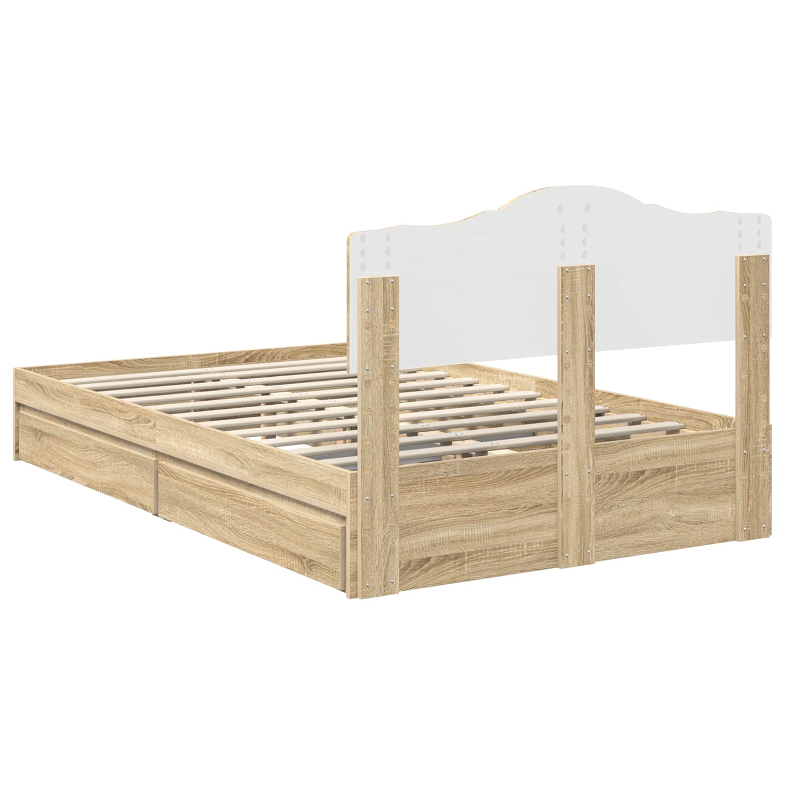 Krevet s od storage Sonoma hrast 120 x 200 cm Konstruirano drvo