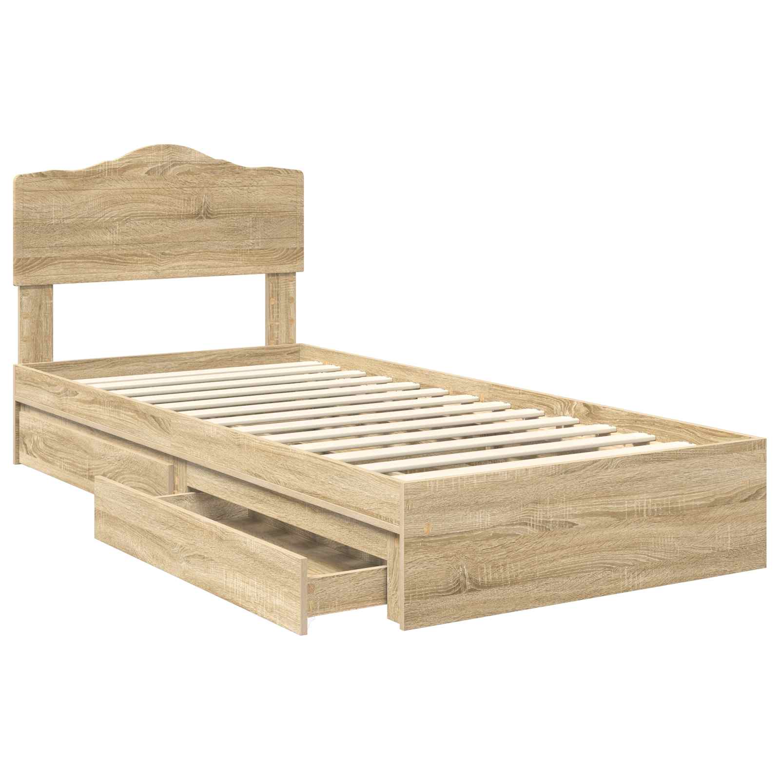 Krevet s od storage Sonoma hrast 100 x 200 cm Konstruirano drvo