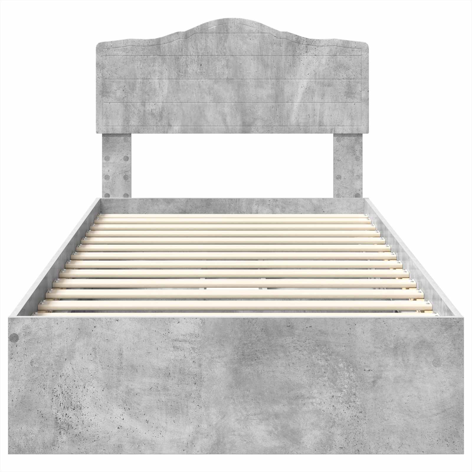 Krevet s od storage s uzglavljem Betonski sivi 100 x 200 cm