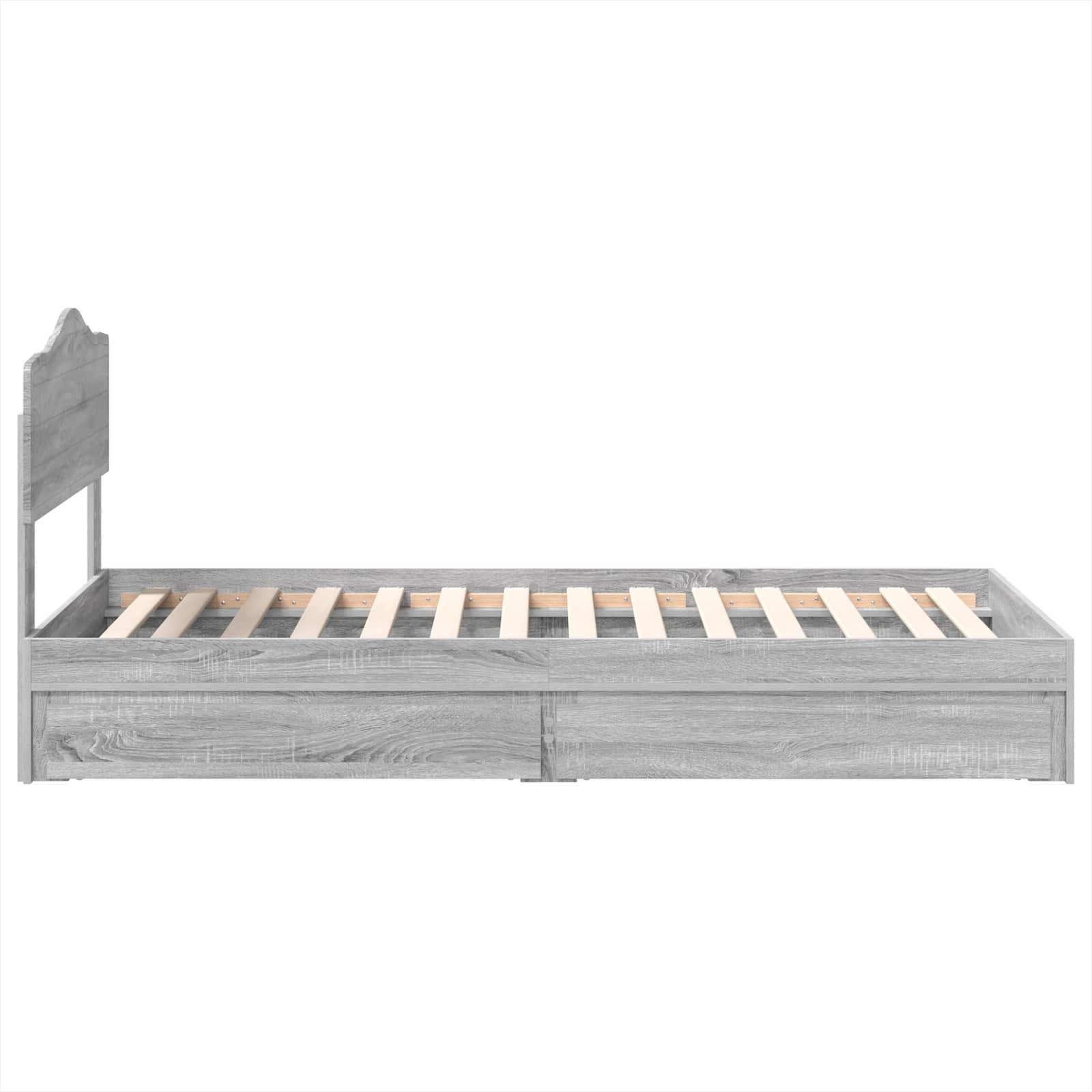 Krevet s od storage Siva Sonoma 100 x 200 cm Konstruirano drvo