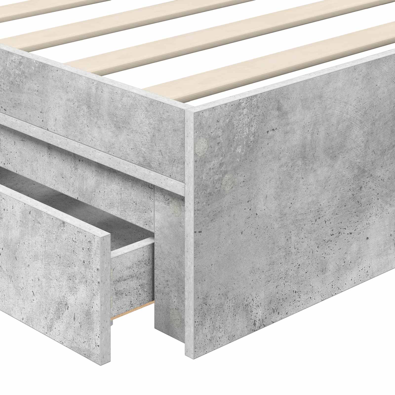 Krevet s od storage Betonski sivi 90 x 190 cm Konstruirano drvo